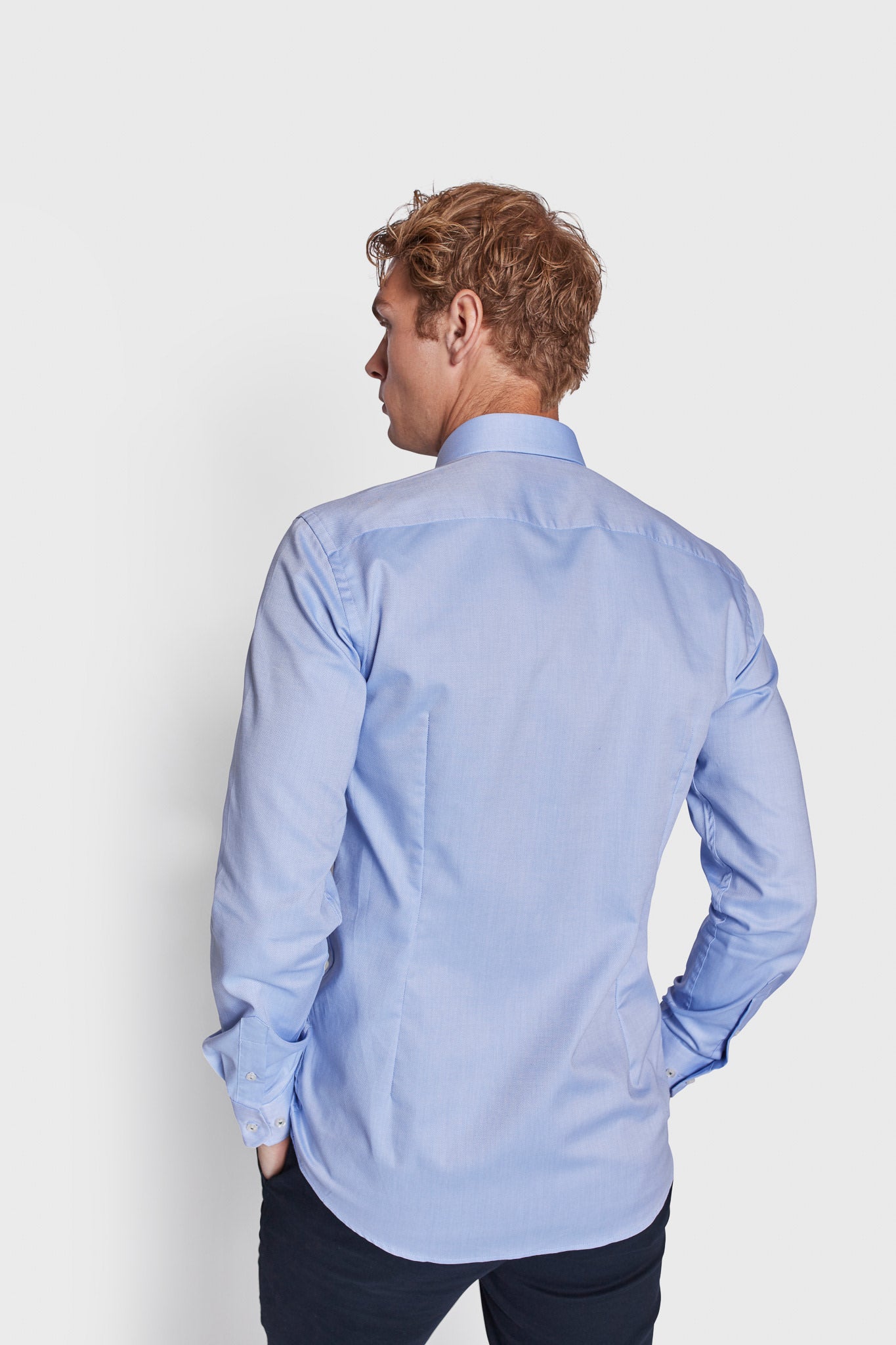 BS Finn Slim Fit Skjorta - Ljusblå