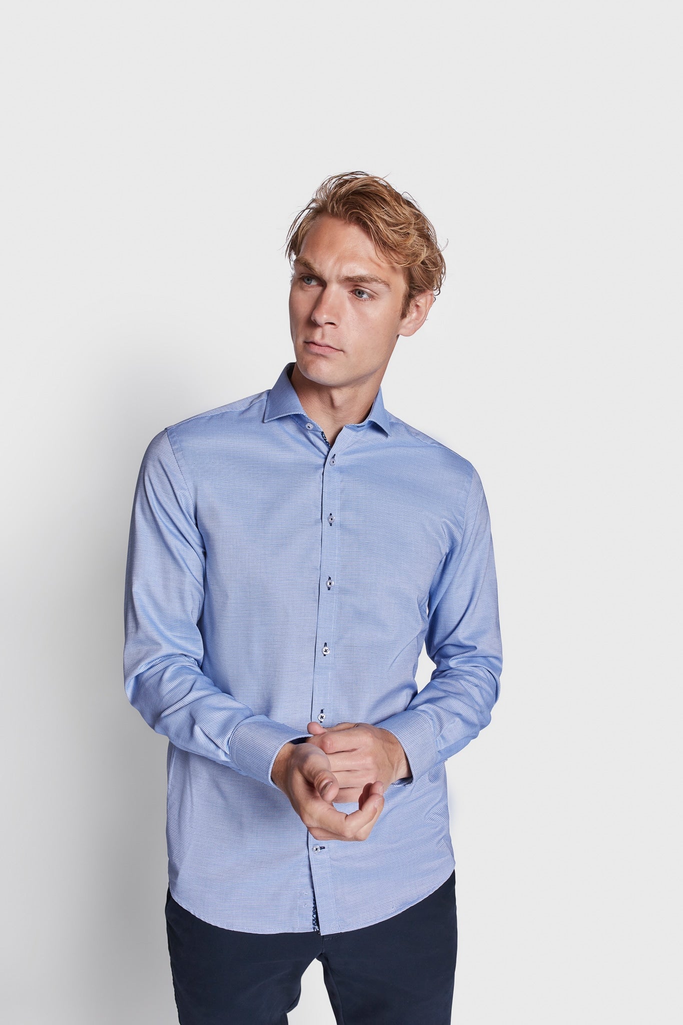 BS Joaquim Slim Fit Skjorta - Ljusblå