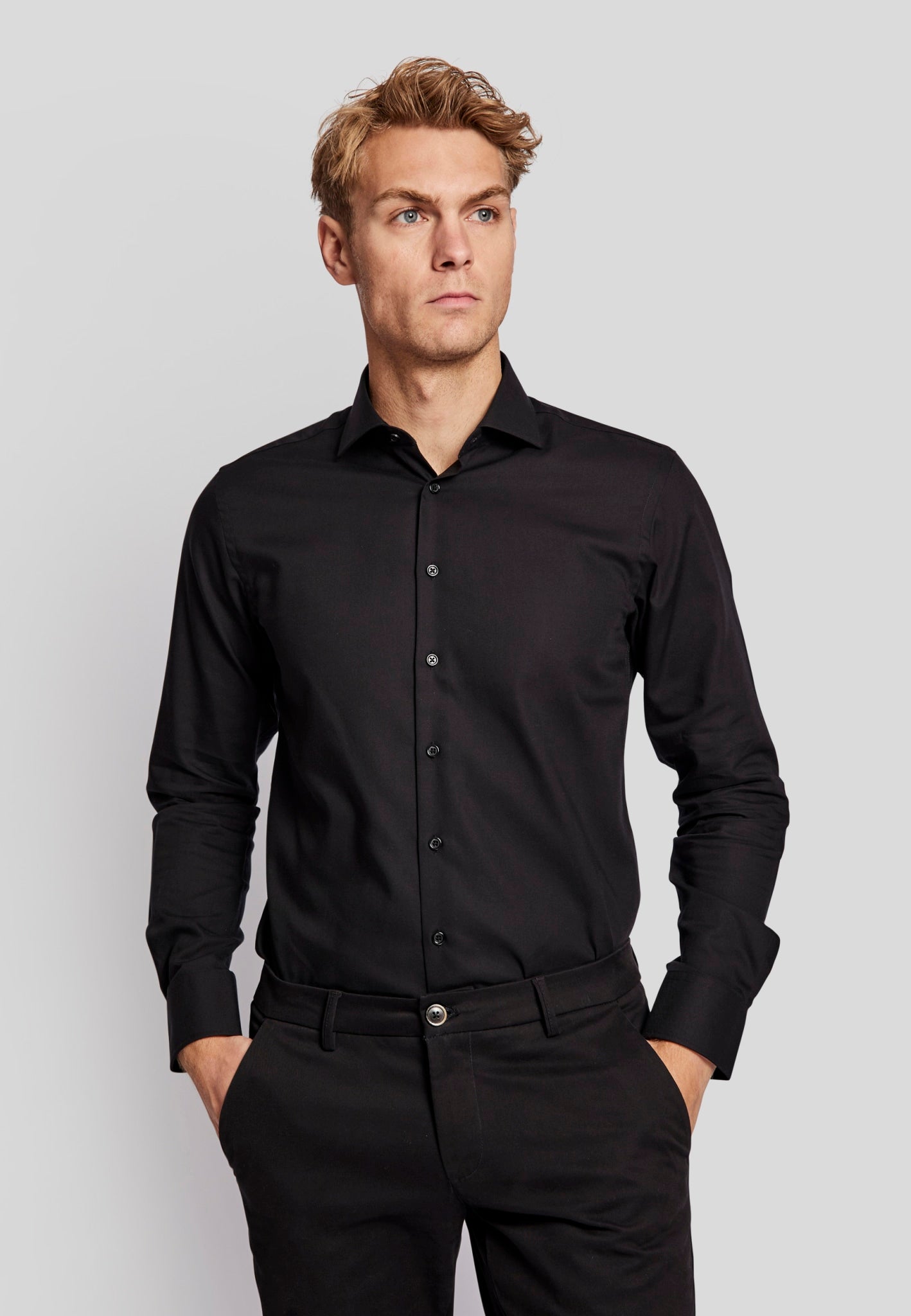 BS Miles Slim Fit Skjorte - Black
