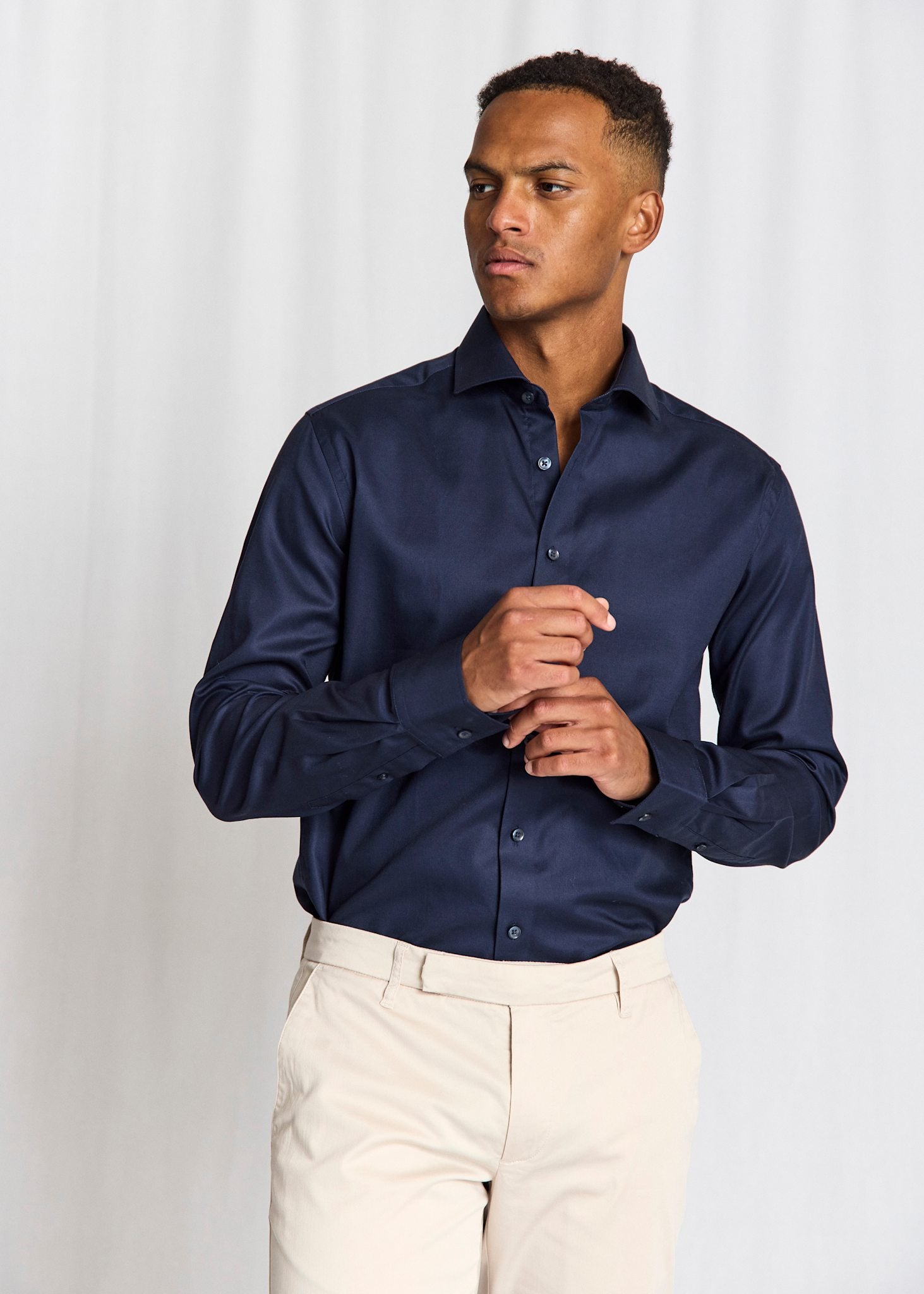 BS Miles Slim Fit Shirt - Navy