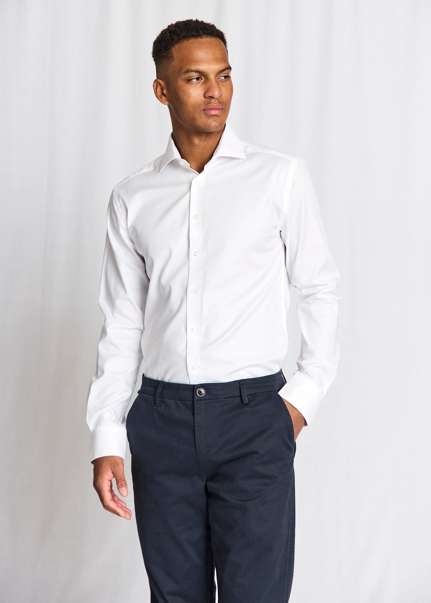 BS Miles Slim Fit Skjorte - White