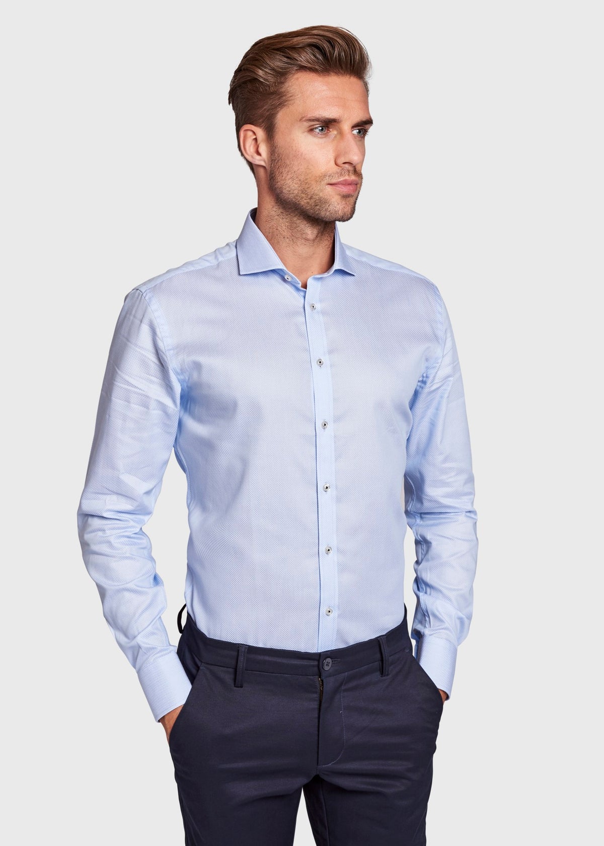 BS Lester Slim Fit Skjorte - Light Blue