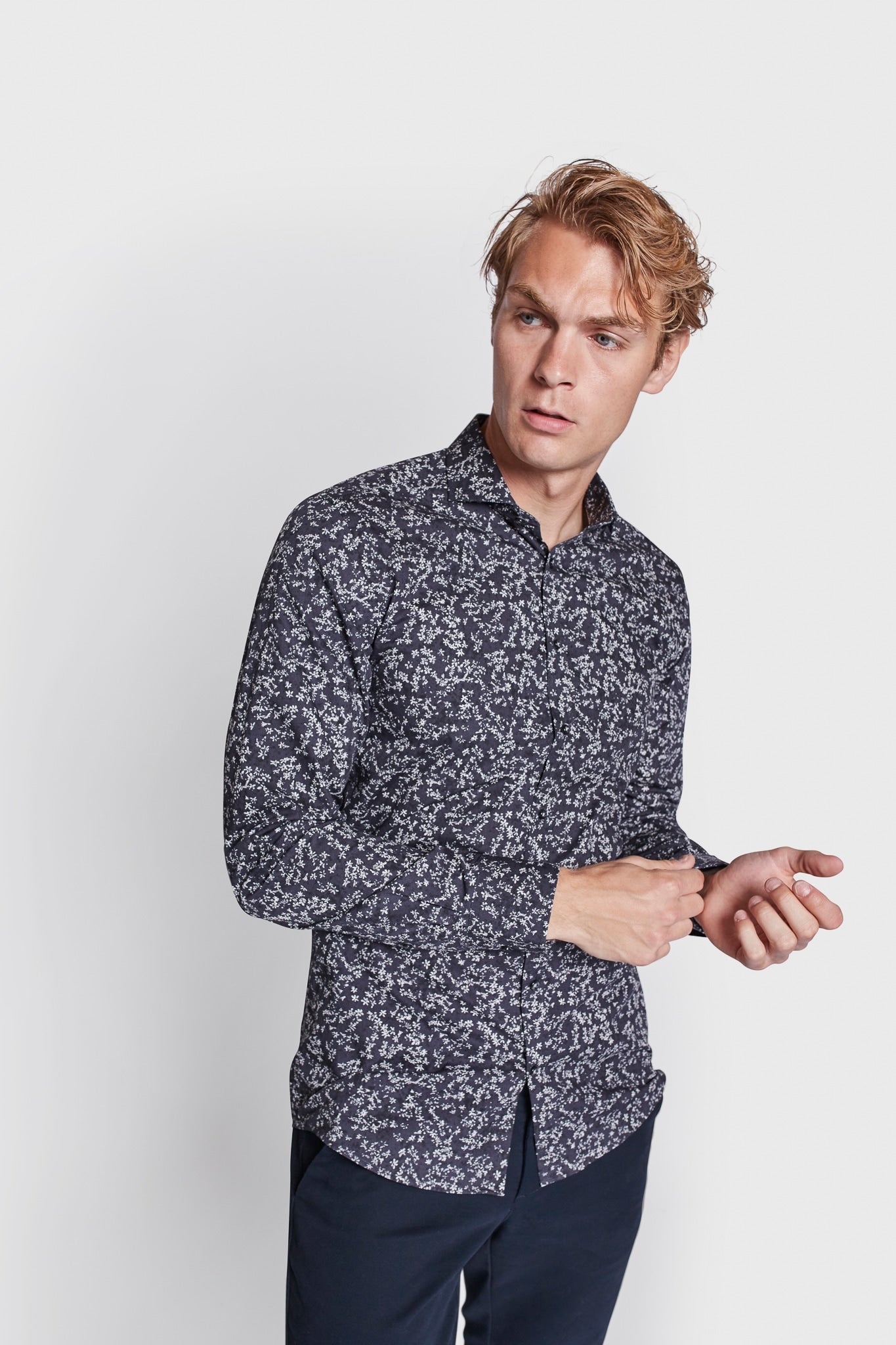 BS Jackson Slim Fit Skjorte - Navy