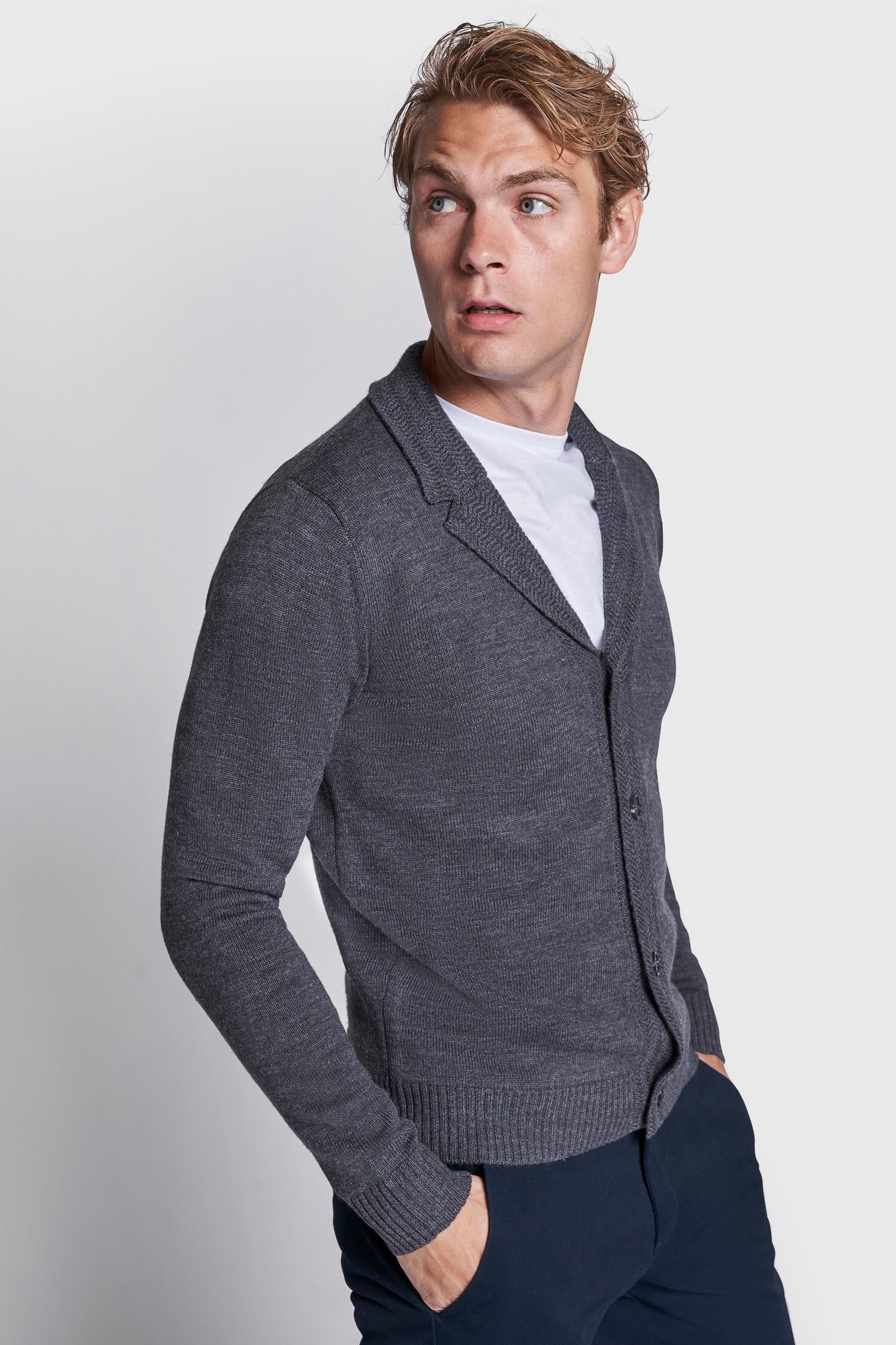BS Isner Regular Fit Stickad Tröja - Grey