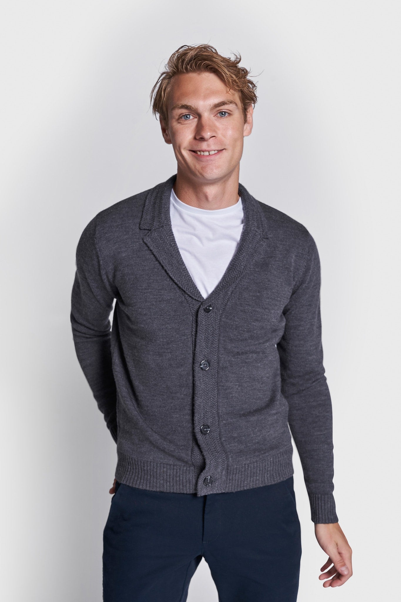 BS Isner Regular Fit Stickad Tröja - Grey