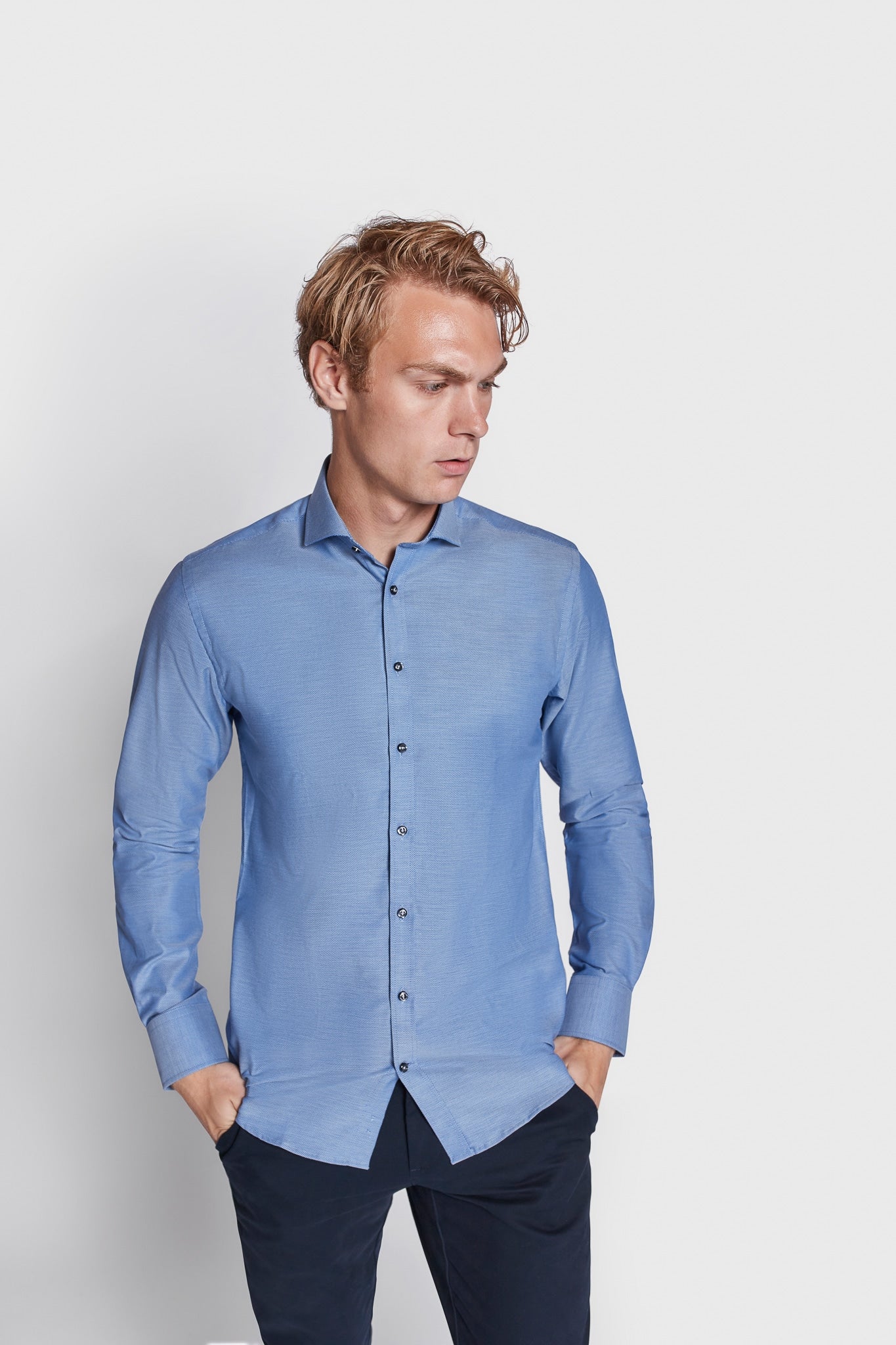 BS Immobile Slim Fit Skjorta - Blå