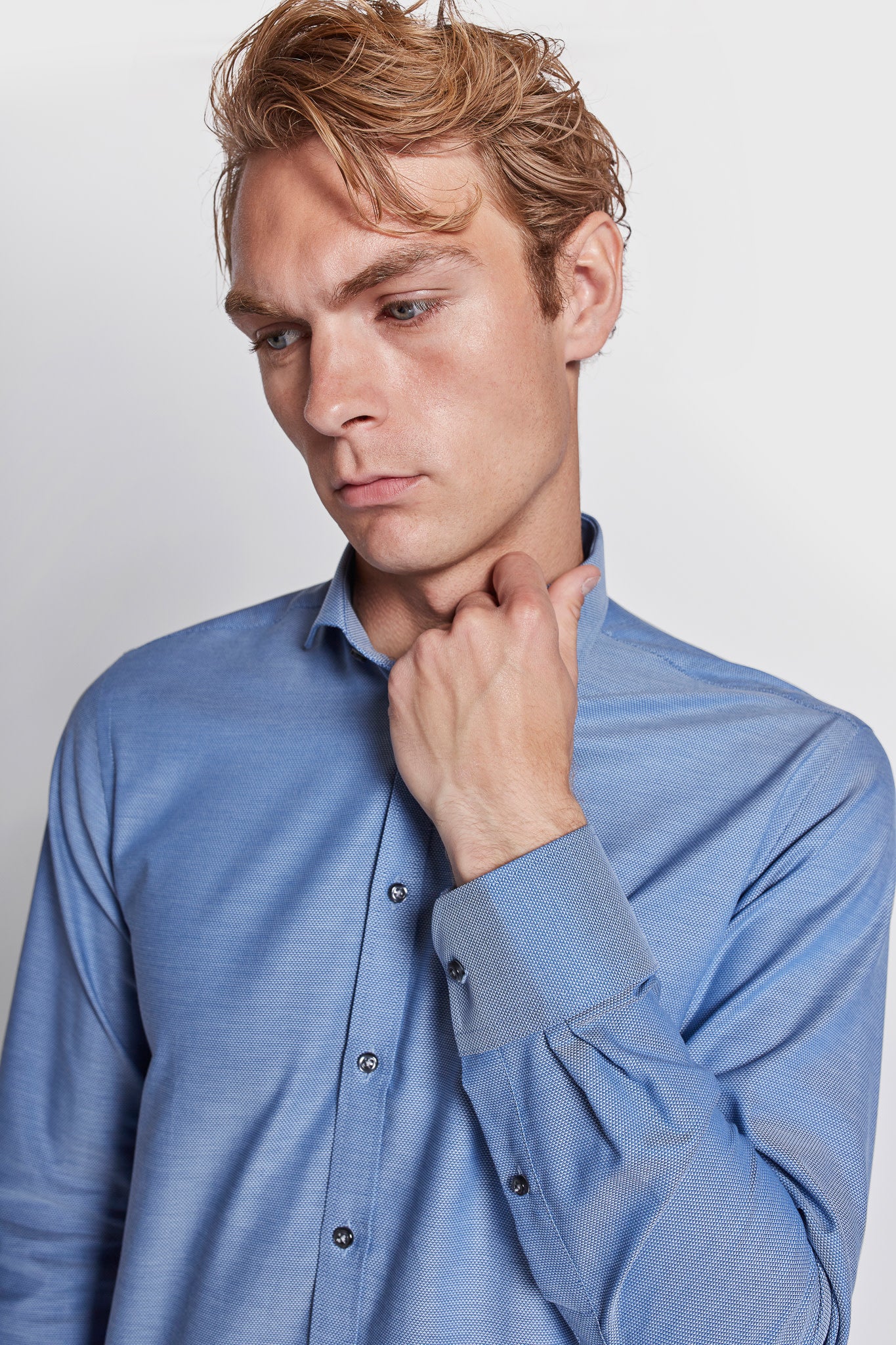 BS Immobile Slim Fit Skjorta - Blå