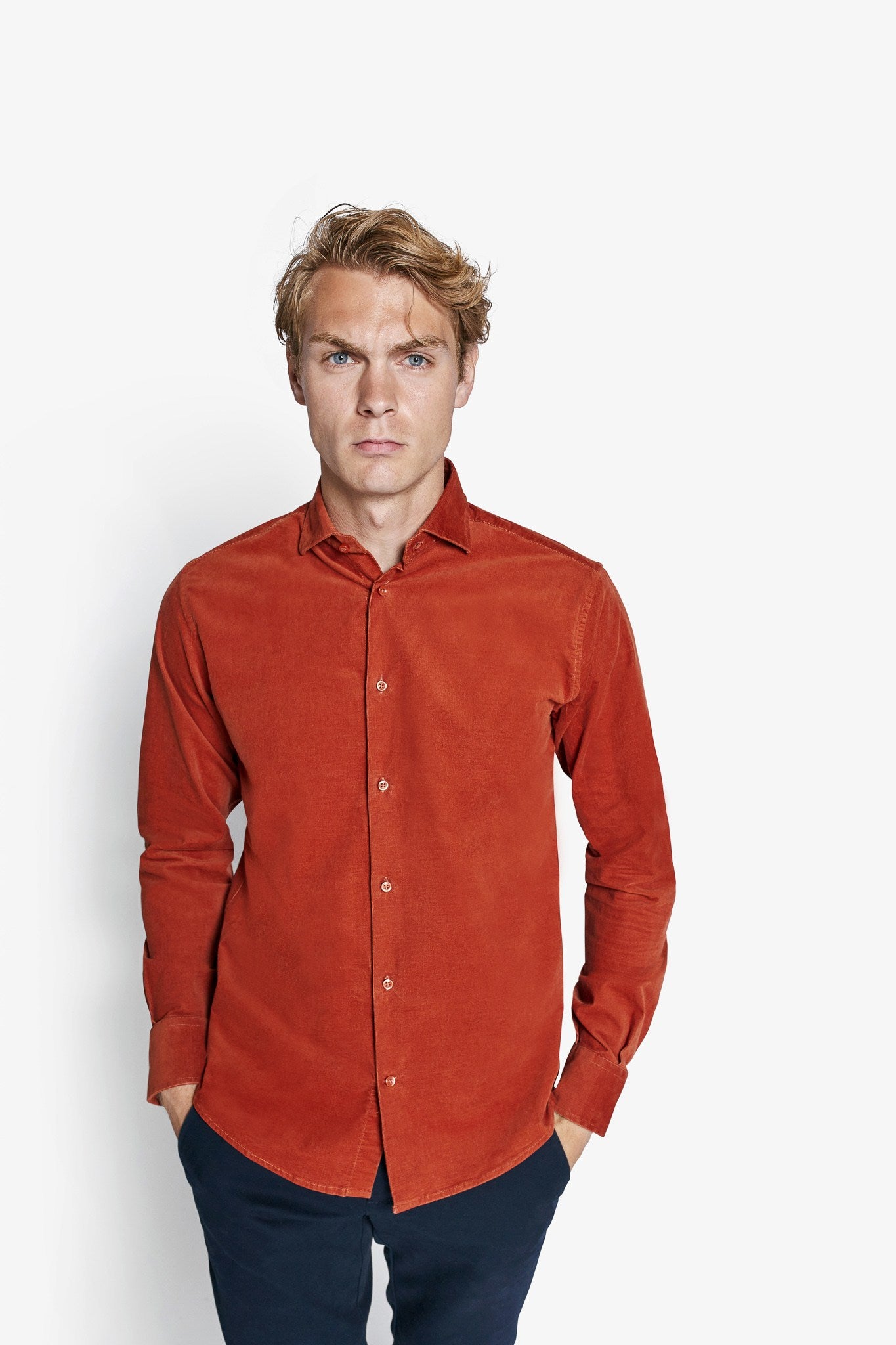BS Assan Casual Slim Fit Skjorte - Orange
