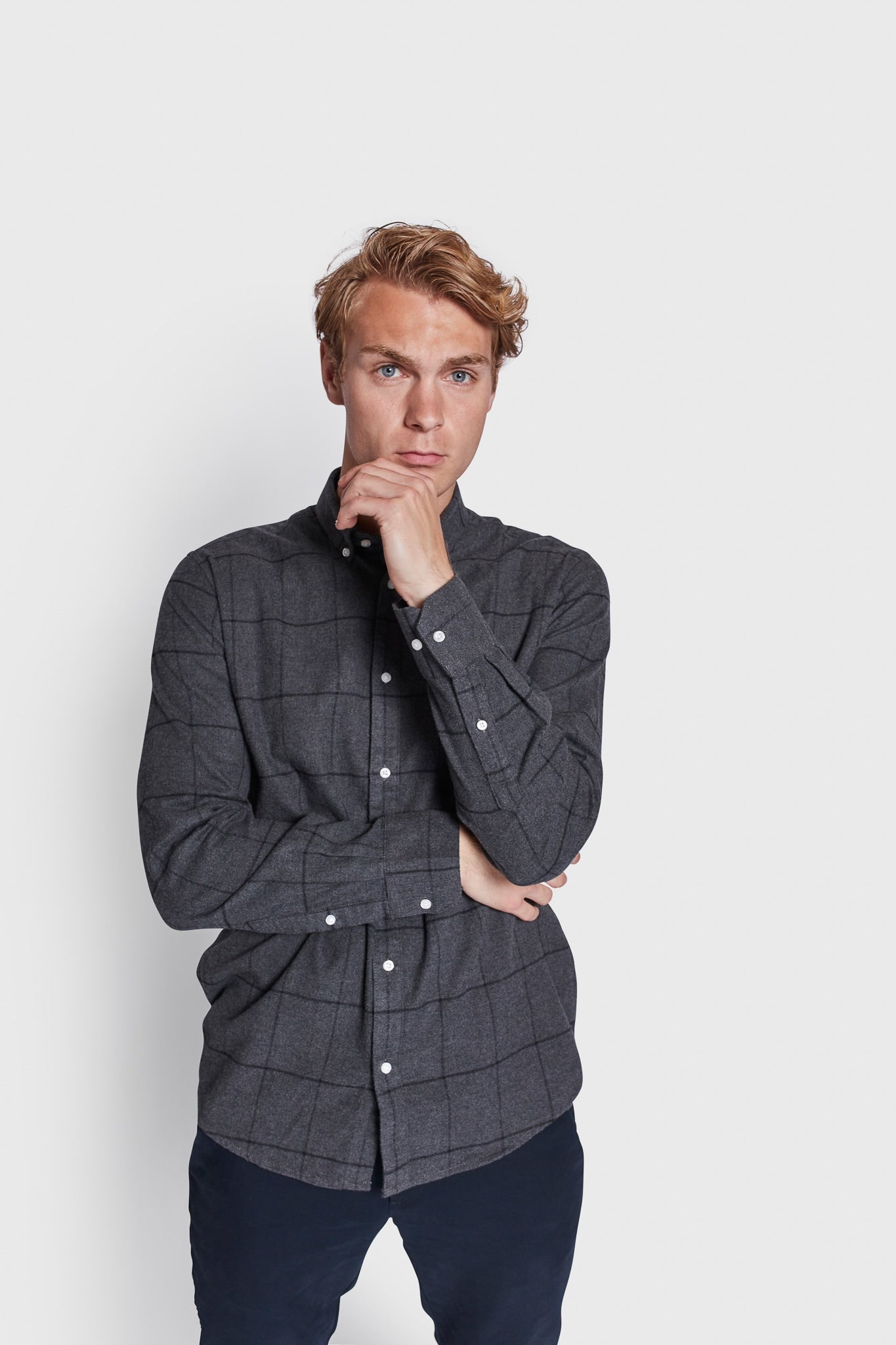 BS Hamza Casual Slim Fit Skjorte - Dark Grey
