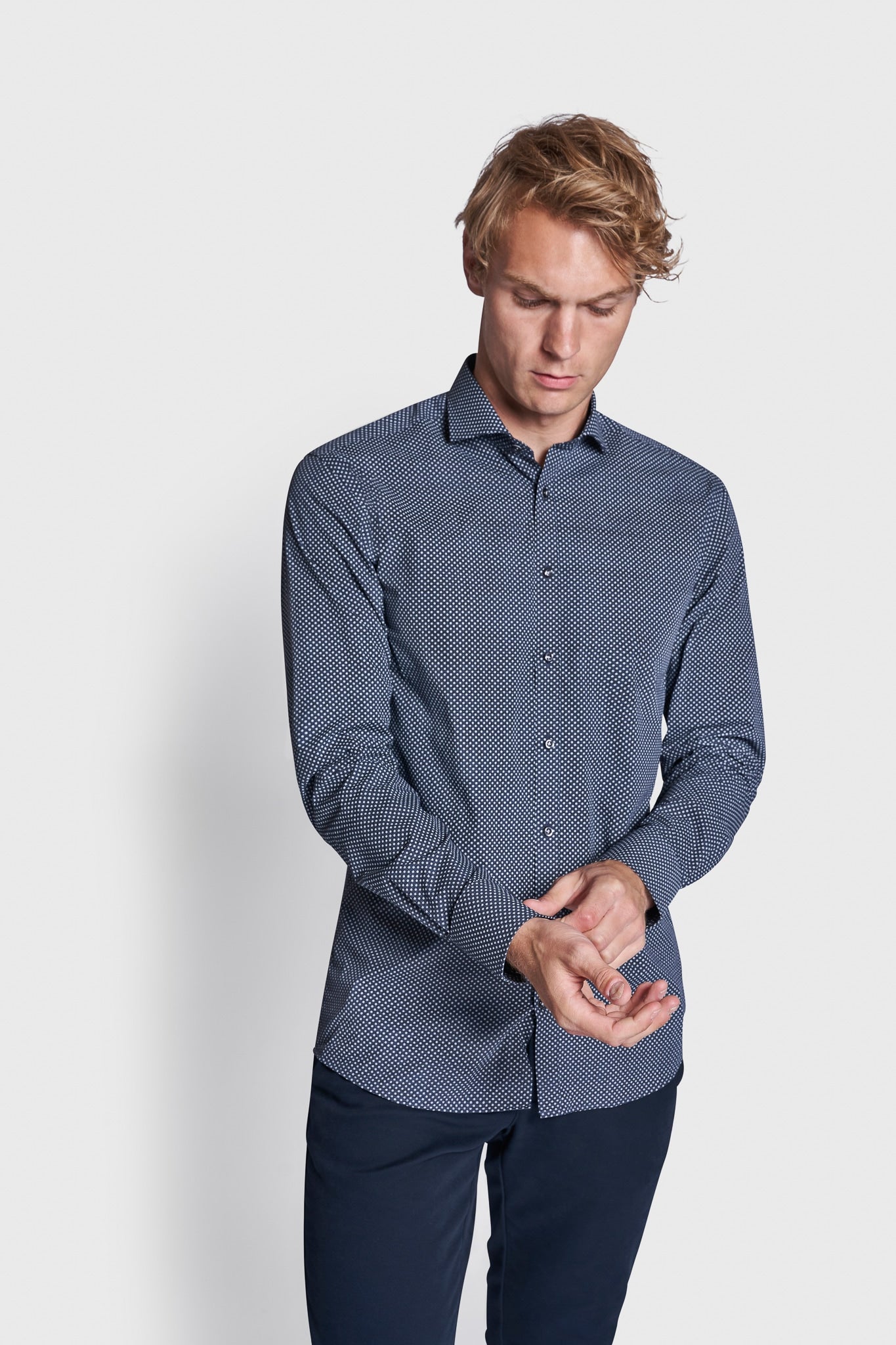 BS Bowen Modern Fit Skjorta - Marinblå