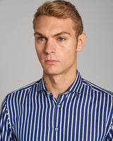 BS Patric Slim Fit Skjorte - Dark Blue/White