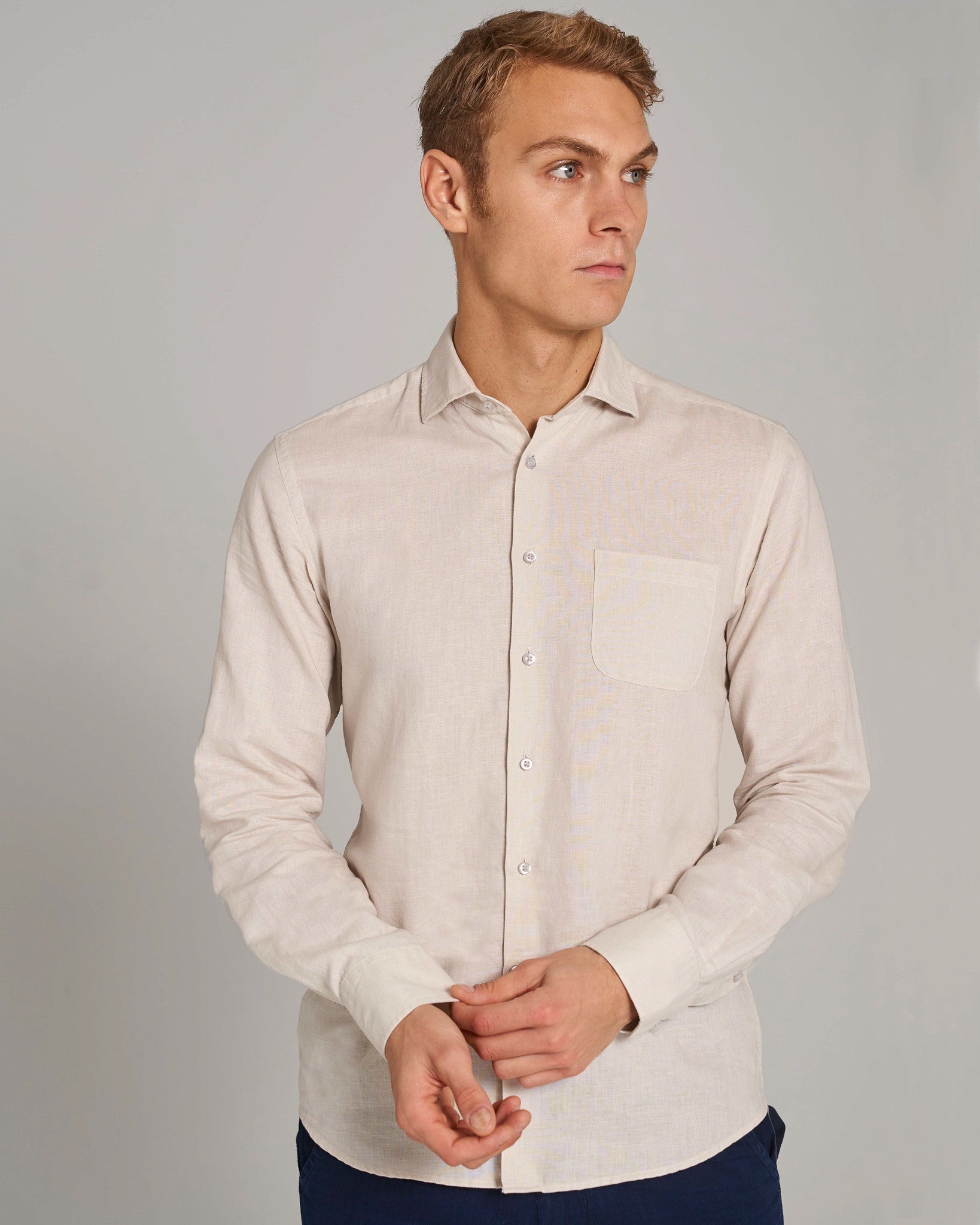 BS Ricciardo Casual Slim Fit Skjorte - Sand