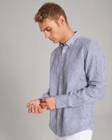 BS Bottas Casual Slim Fit Skjorte - Navy/White