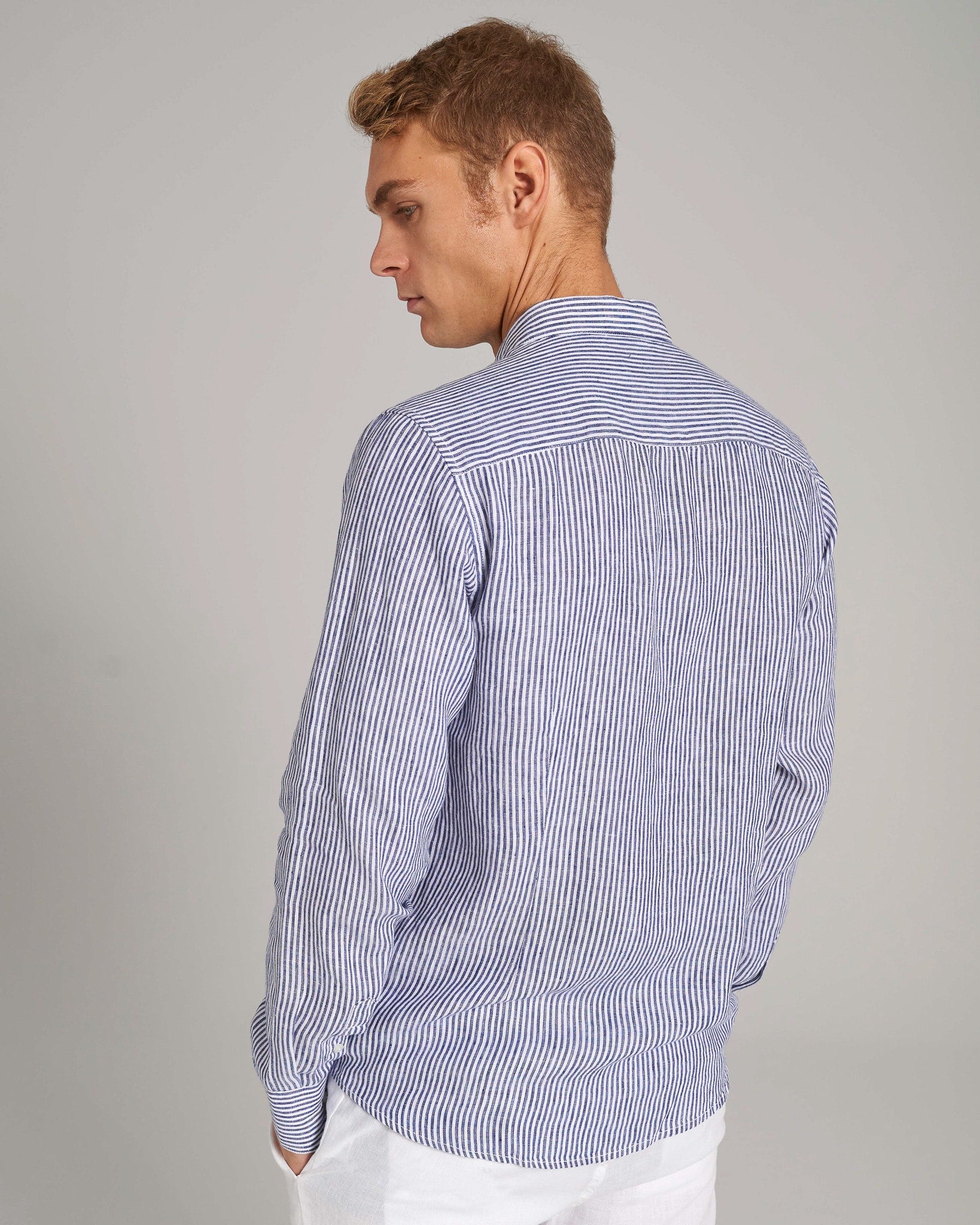 BS Bottas Casual Slim Fit Skjorta - Navy/White