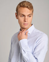 BS Alonso Casual Slim Fit Skjorte - Light Blue/White