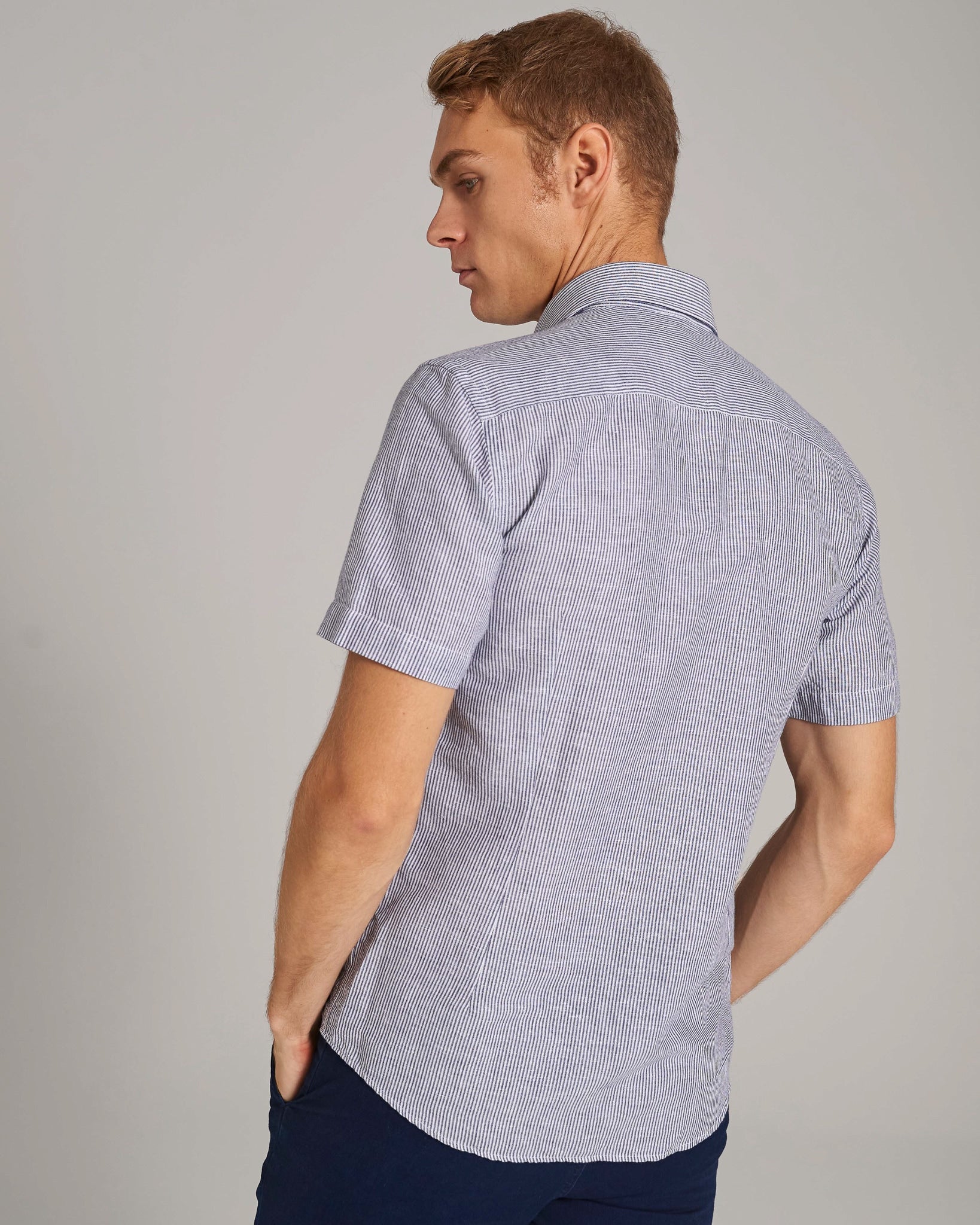 BS Hamilton Casual Slim Fit Skjorta - Blå/Vit