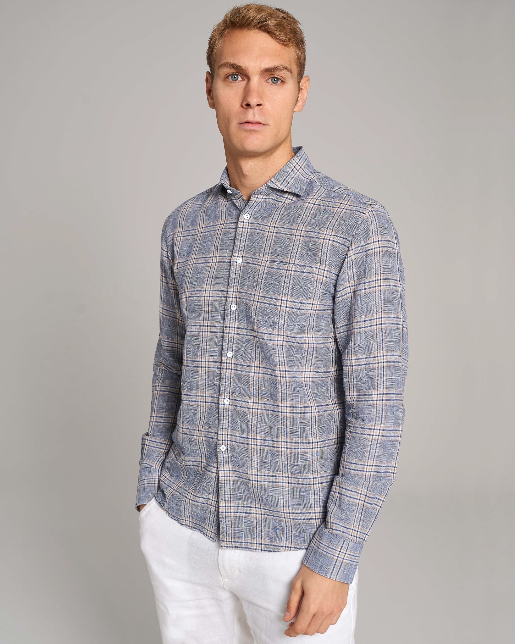 BS Vettel Casual Slim Fit Skjorte - Blue