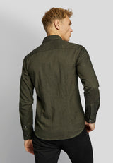 BS Halden casual slim fit Skjorte - Dark Green