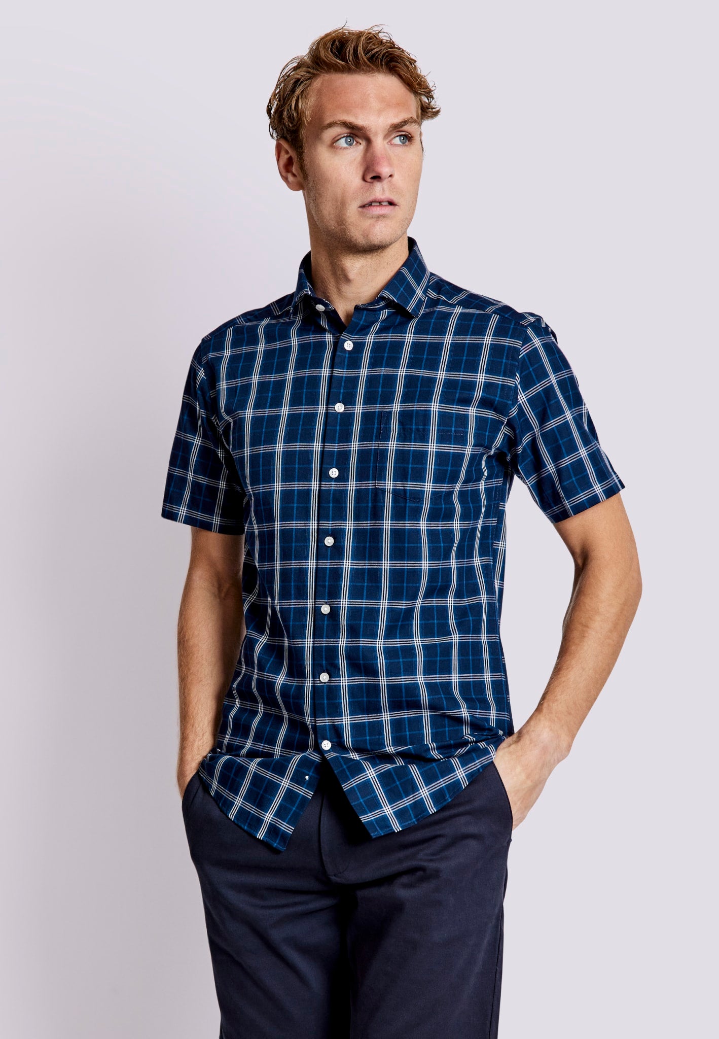 BS Haseeb Modern Fit Shirt - Dark Blue