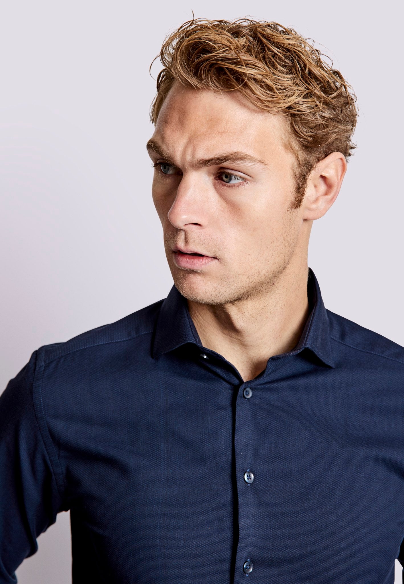 BS Nate Slim Fit Skjorte - Navy
