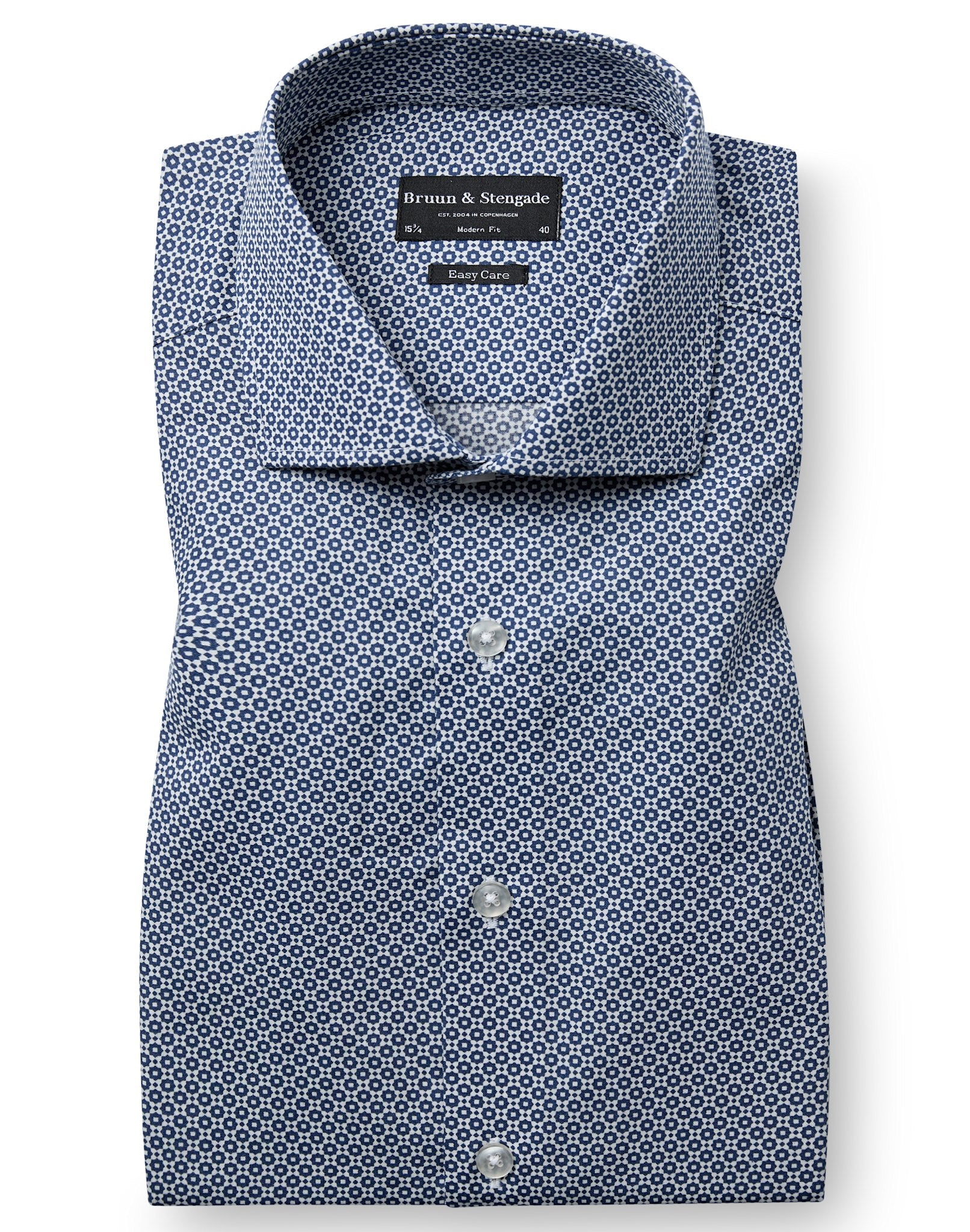 BS Fils Modern Fit Skjorte - Dark Blue