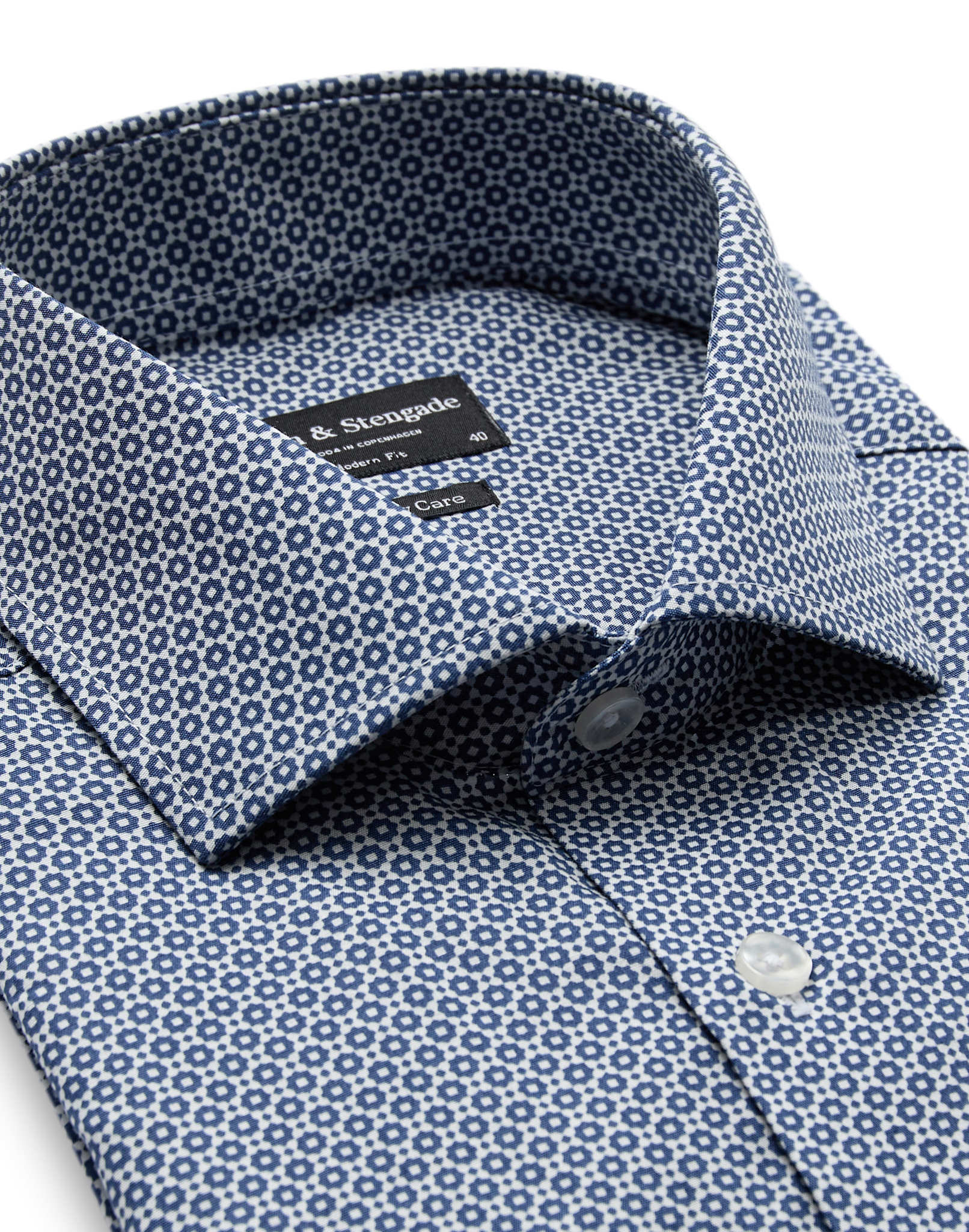 BS Fils Modern Fit Skjorte - Dark Blue