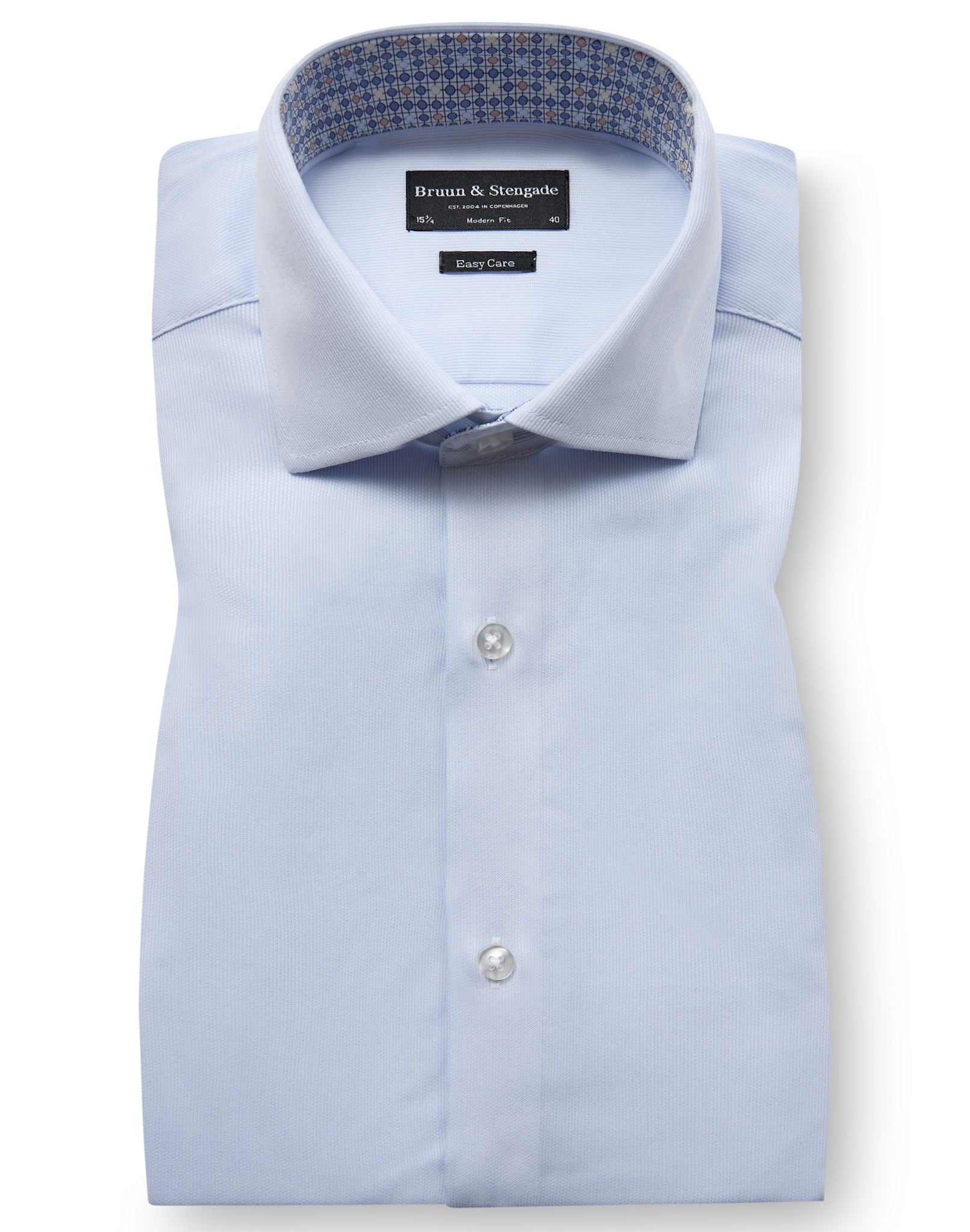 BS Ruud Modern Fit Skjorte - Light Blue/White