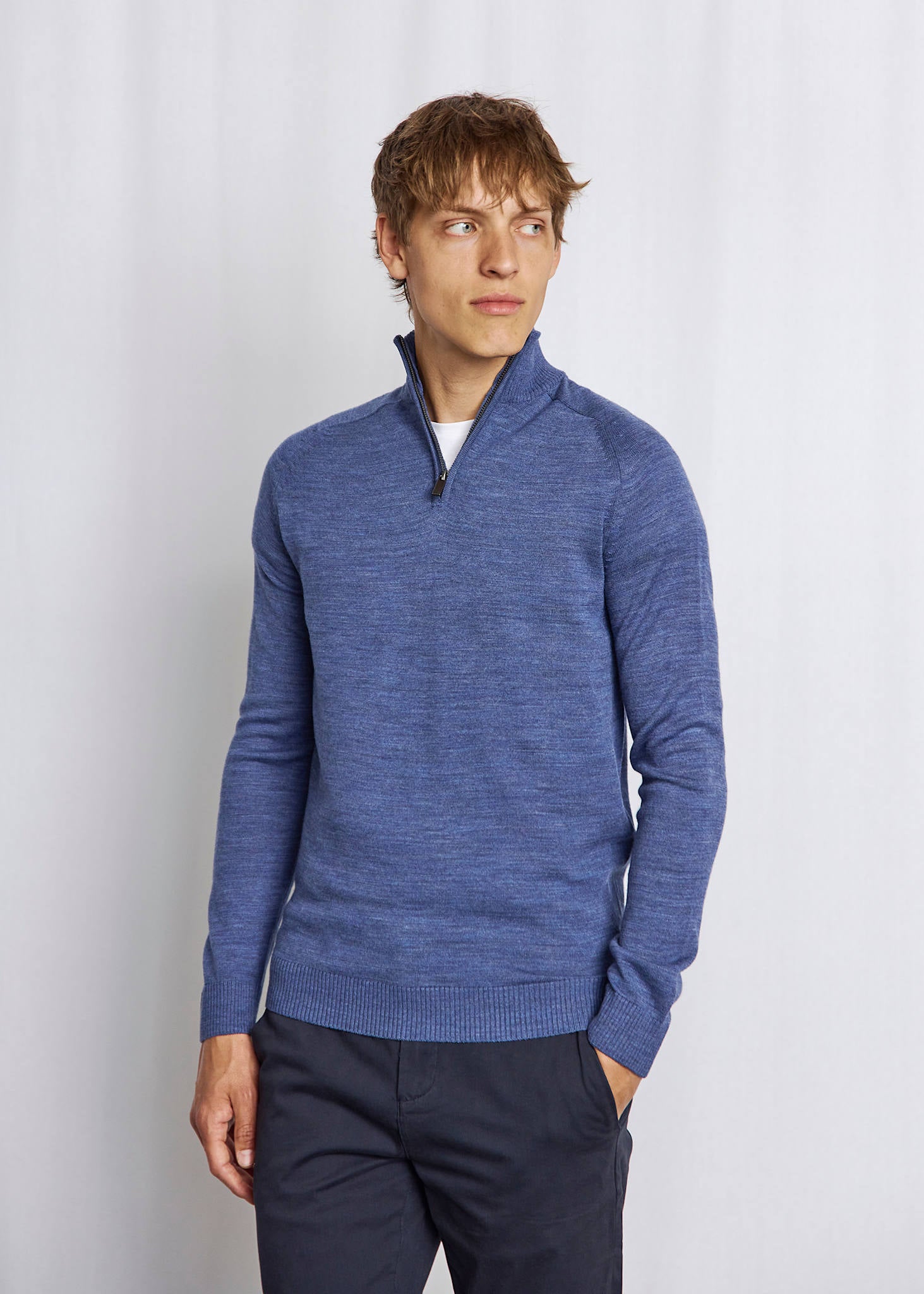 BS Pelle Regular Fit Stickat - Ocean