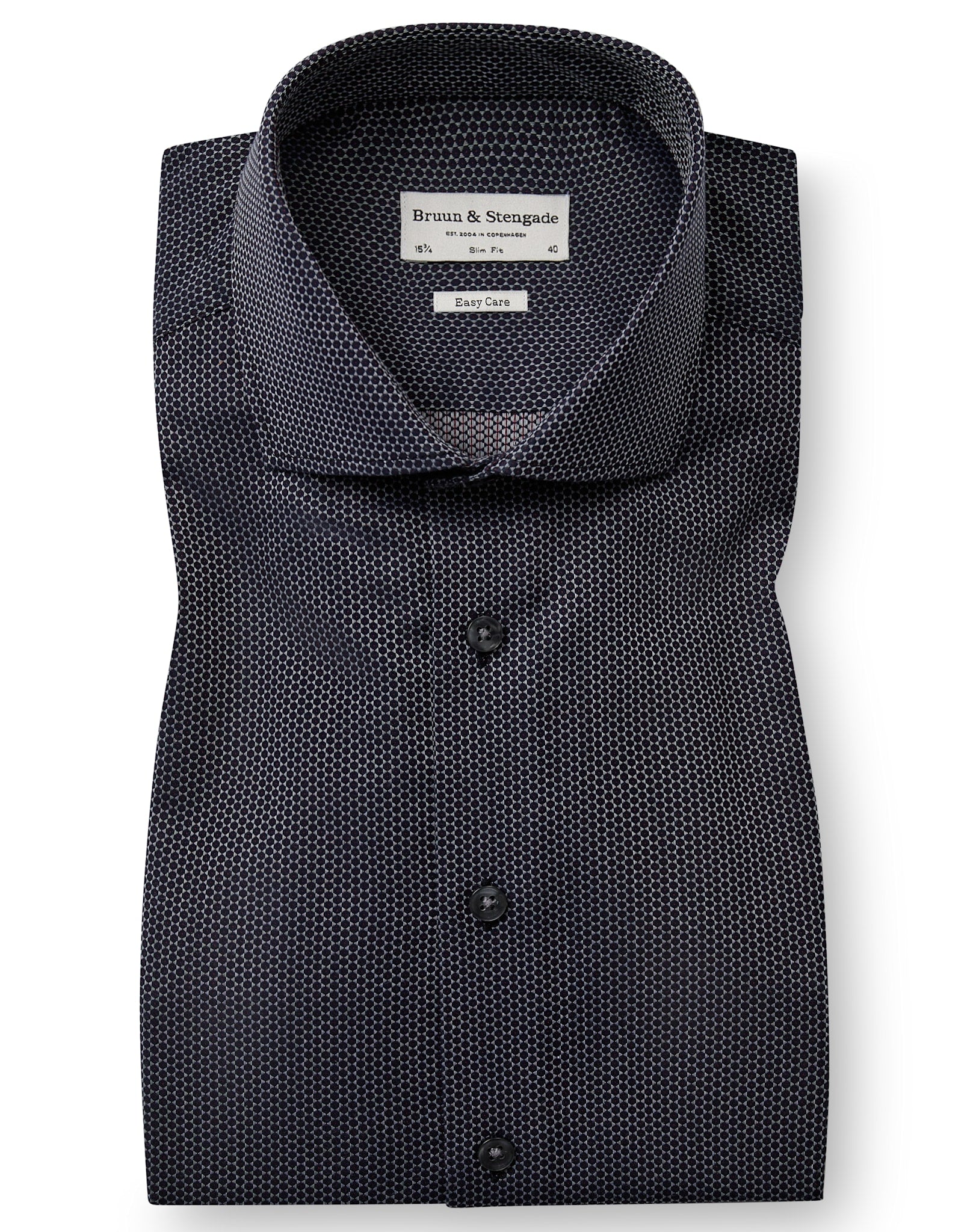 BS Gray Slim Fit Skjorte - Navy