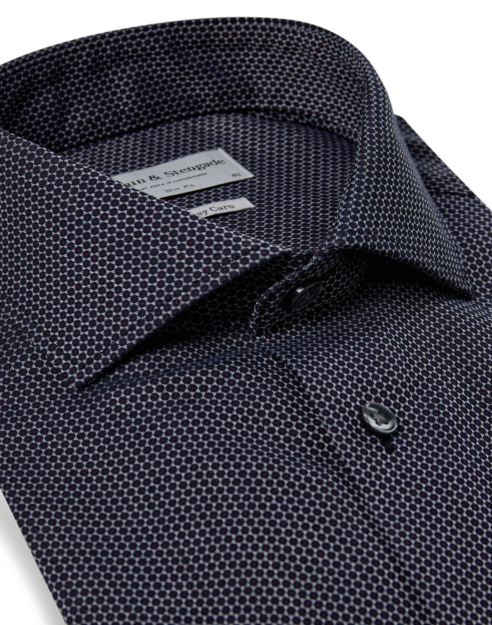 BS Gray Slim Fit Skjorte - Navy