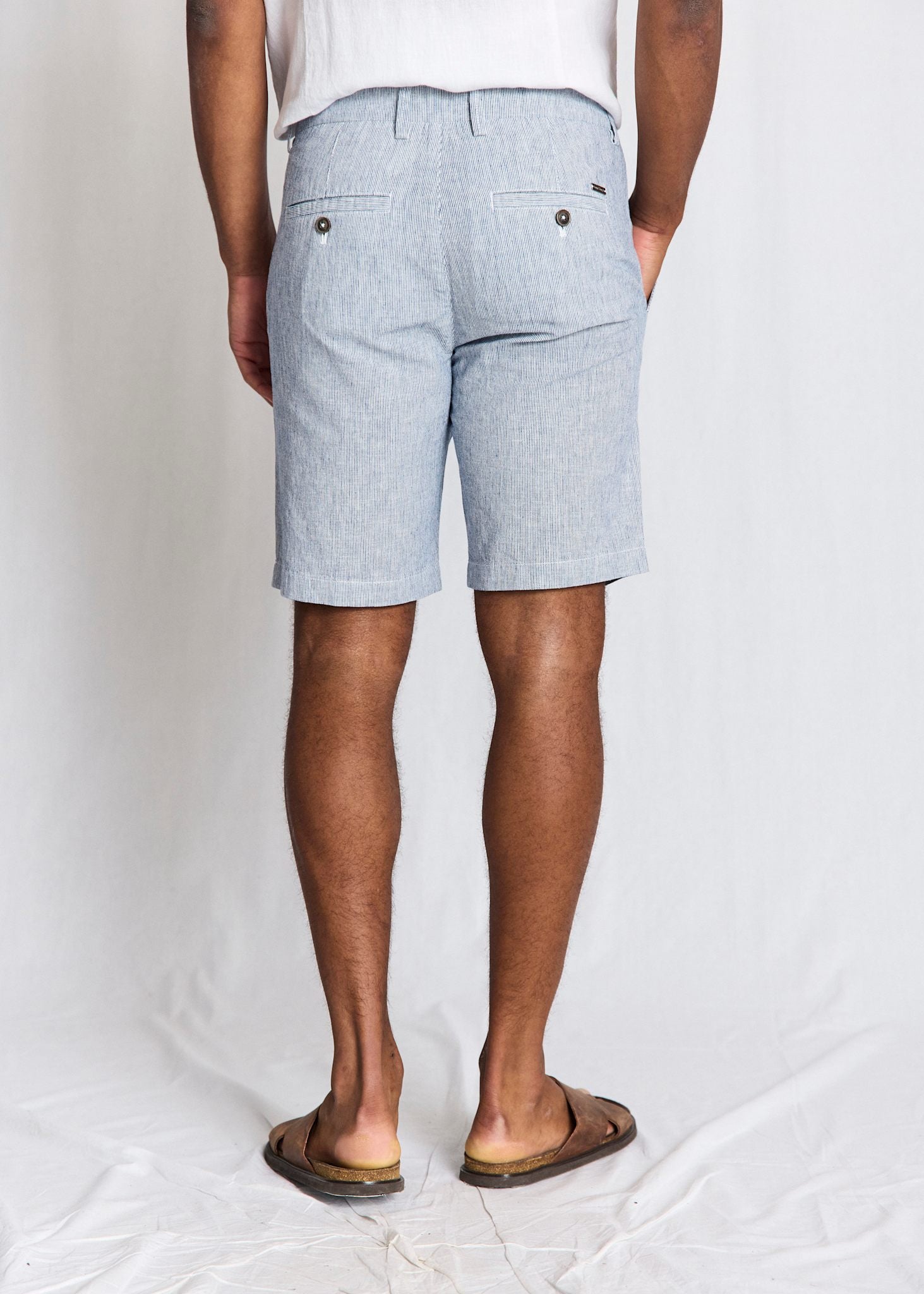 BS Darion Regular Fit Shorts - Navy/White