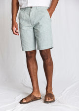 BS Darion Regular Fit Shorts - Rain Forrest/White