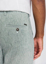 BS Darion Regular Fit Shorts - Rain Forrest/White