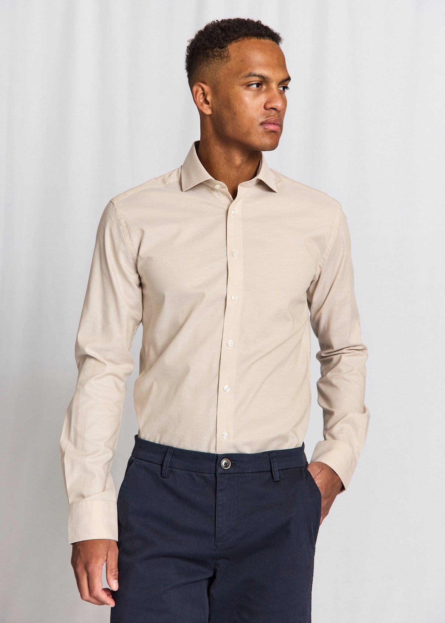 BS Maqueda Slim Fit Skjorte - Sand