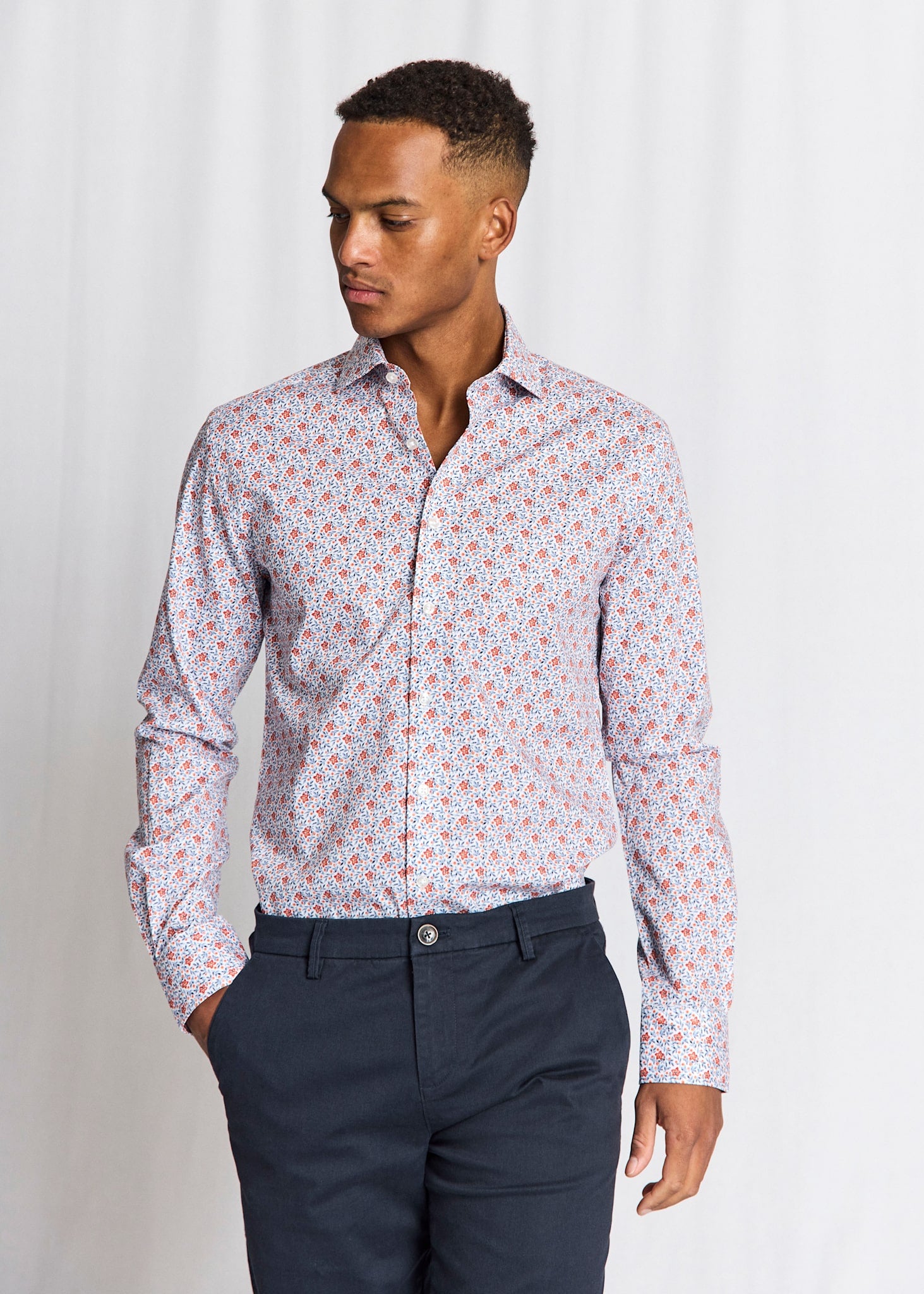 BS Moller Slim Fit Skjorta - Orange