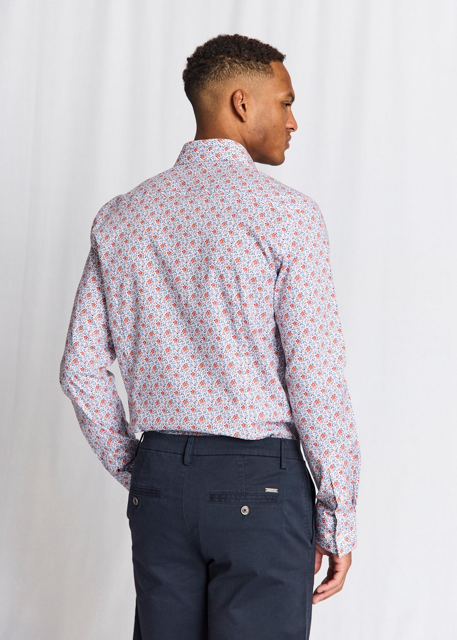 BS Moller Slim Fit Skjorta - Orange