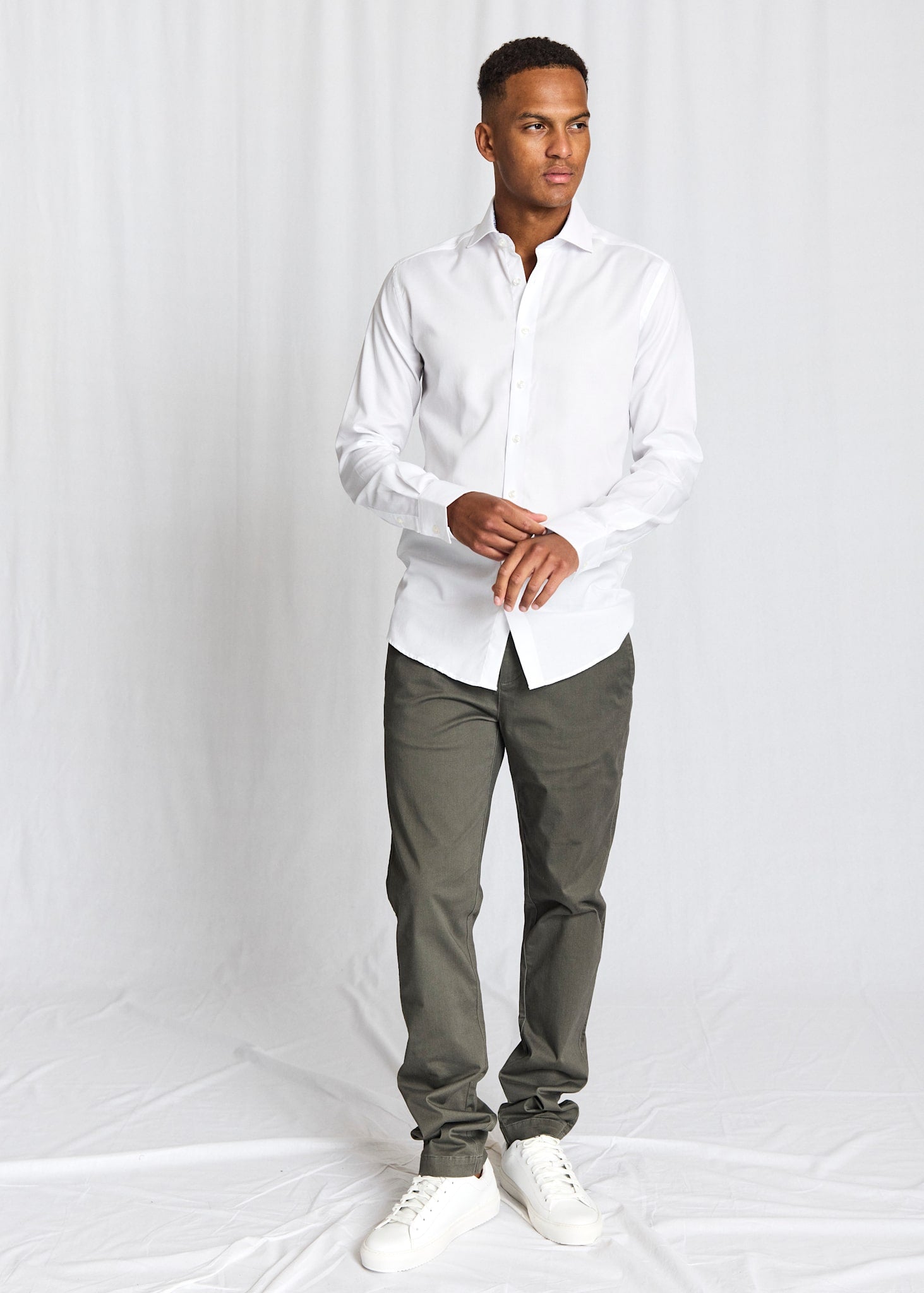 BS Albin Slim Fit Skjorte - White