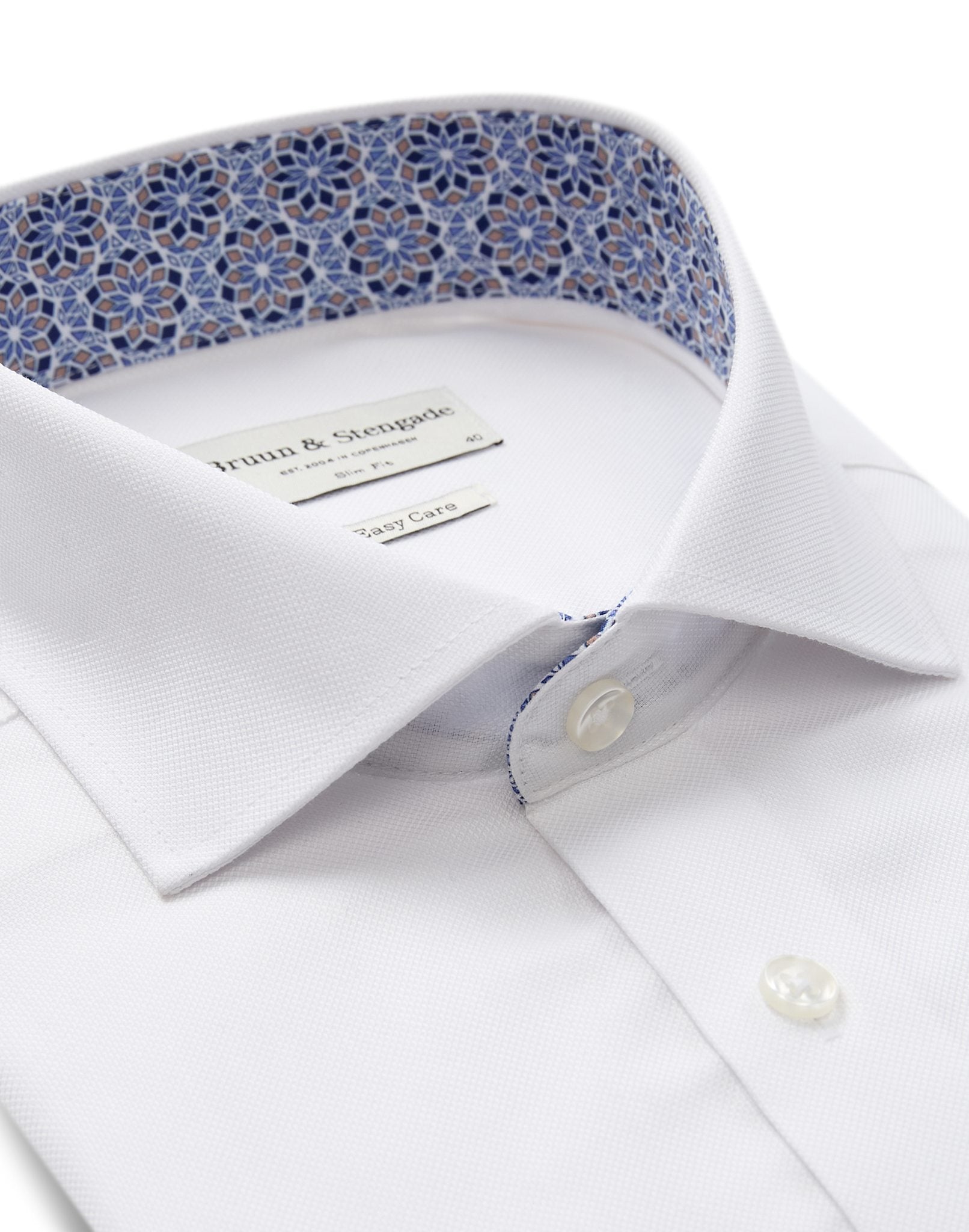 BS Albin Slim Fit Skjorte - White