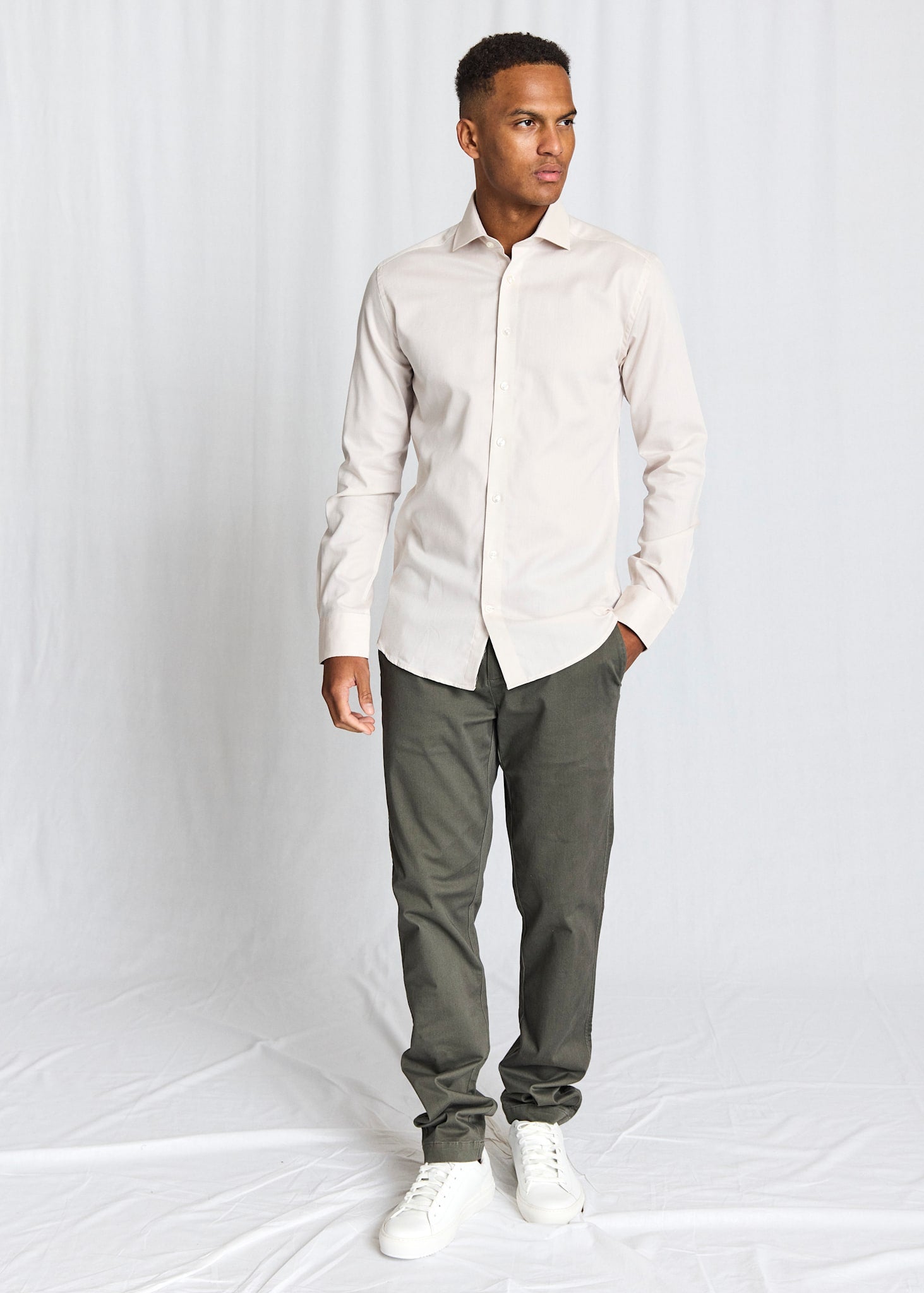 BS Cupara Slim Fit Skjorte - Beige