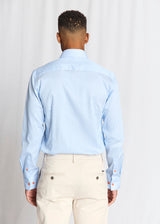 BS Wael Slim Fit Skjorte - Light Blue/White