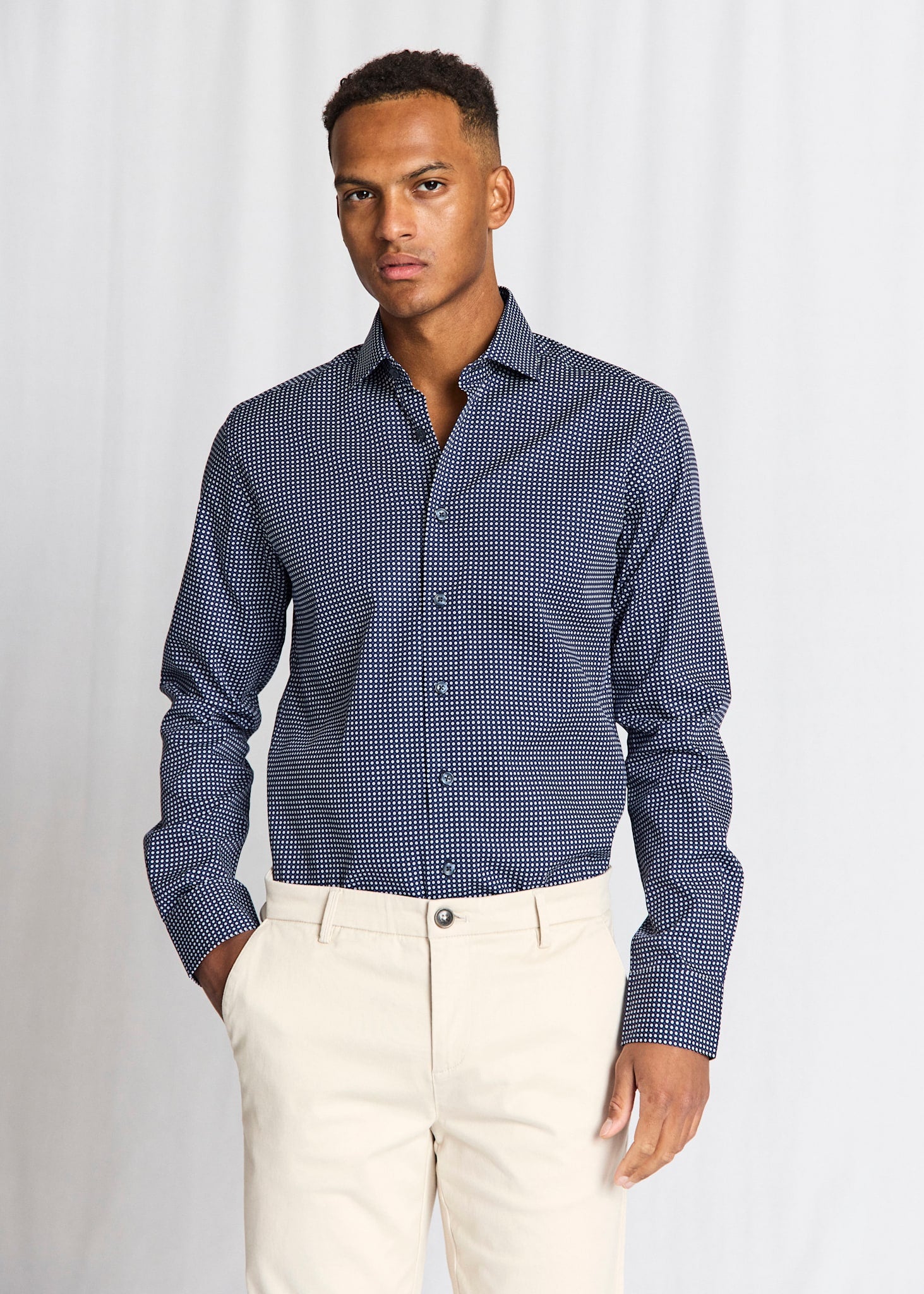 BS Karalek Slim Fit Skjorte - Navy