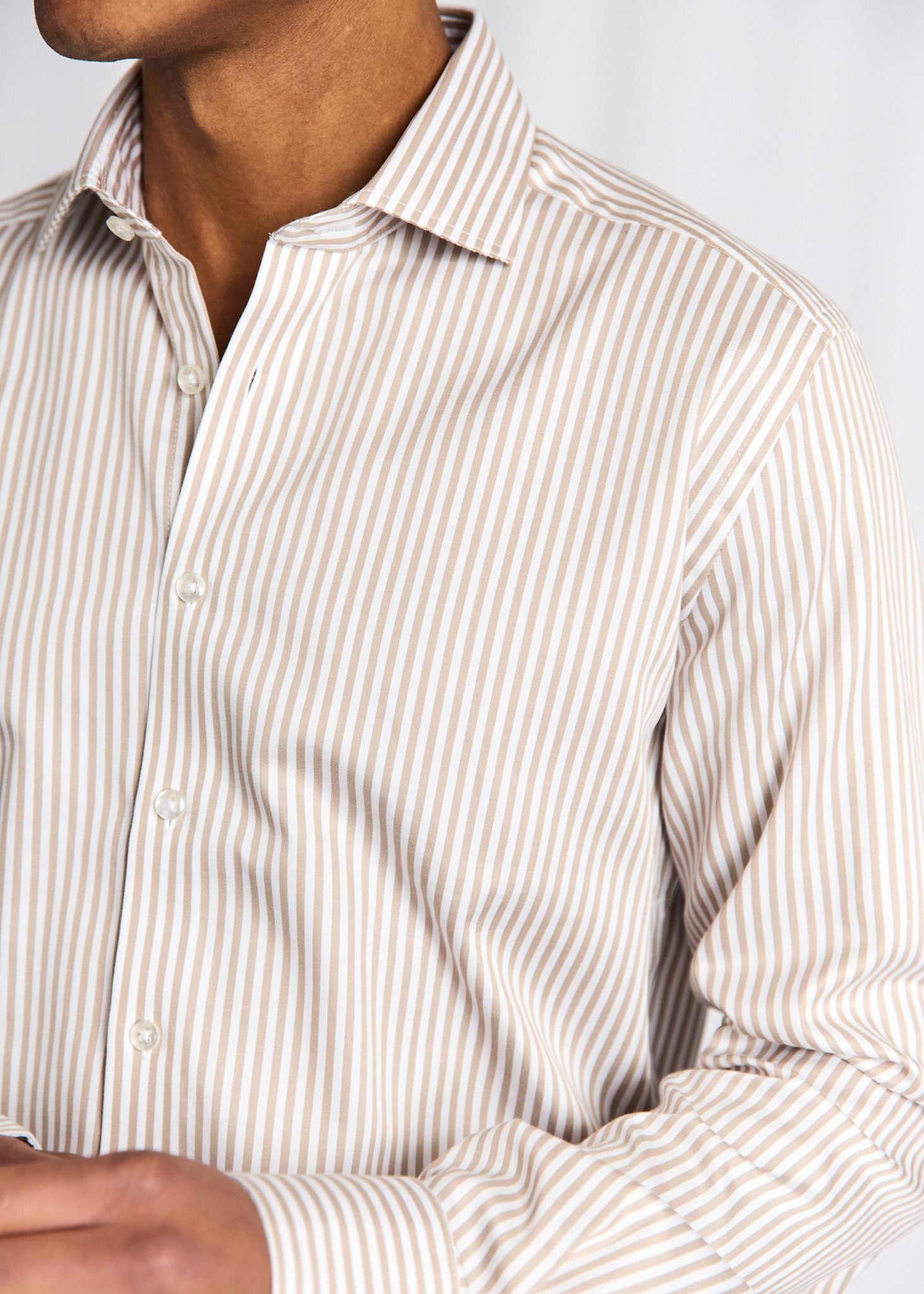 BS Kunkel Slim Fit Shirt - Sand/White