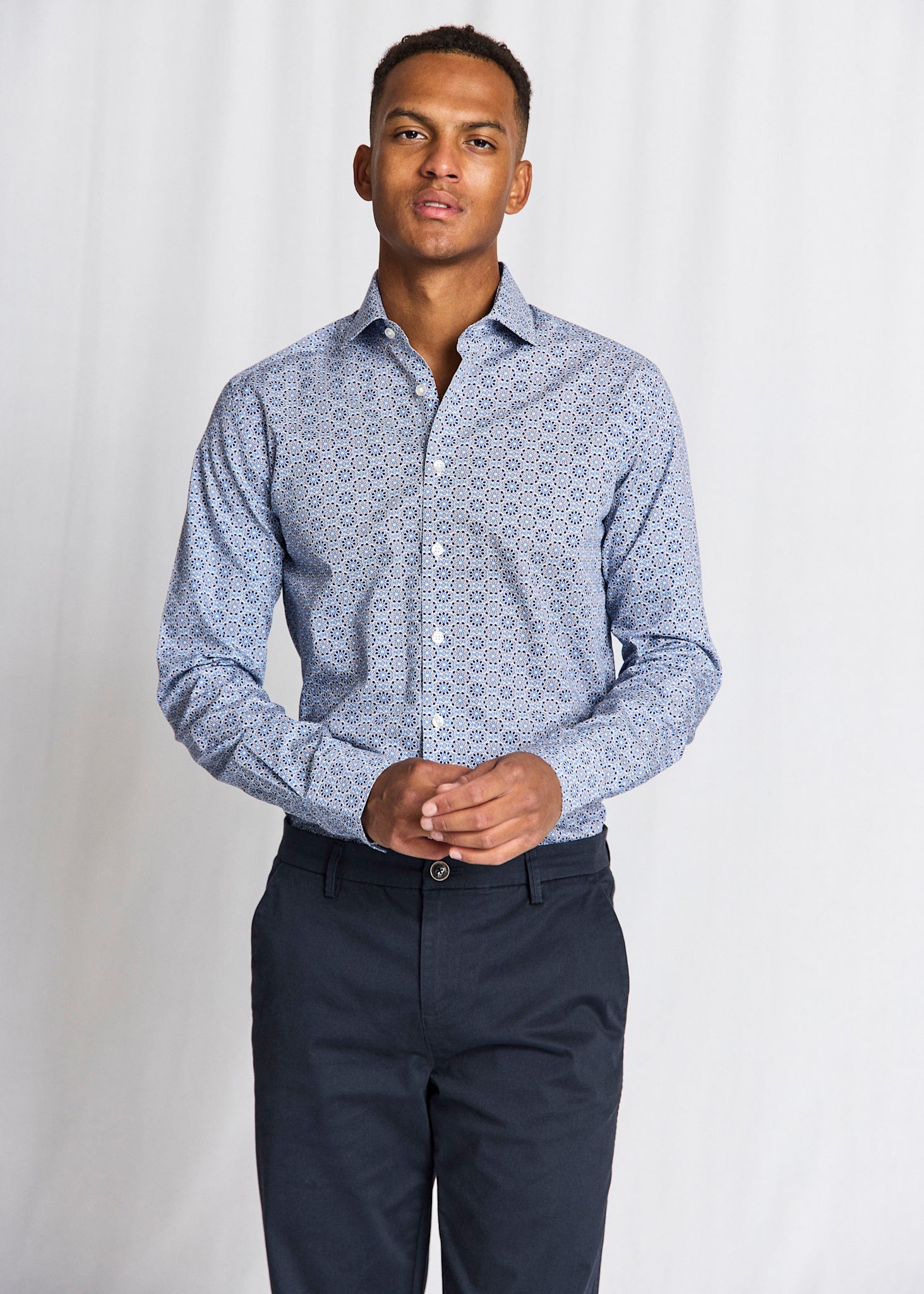 BS Abutovic Slim Fit Skjorte - Blue