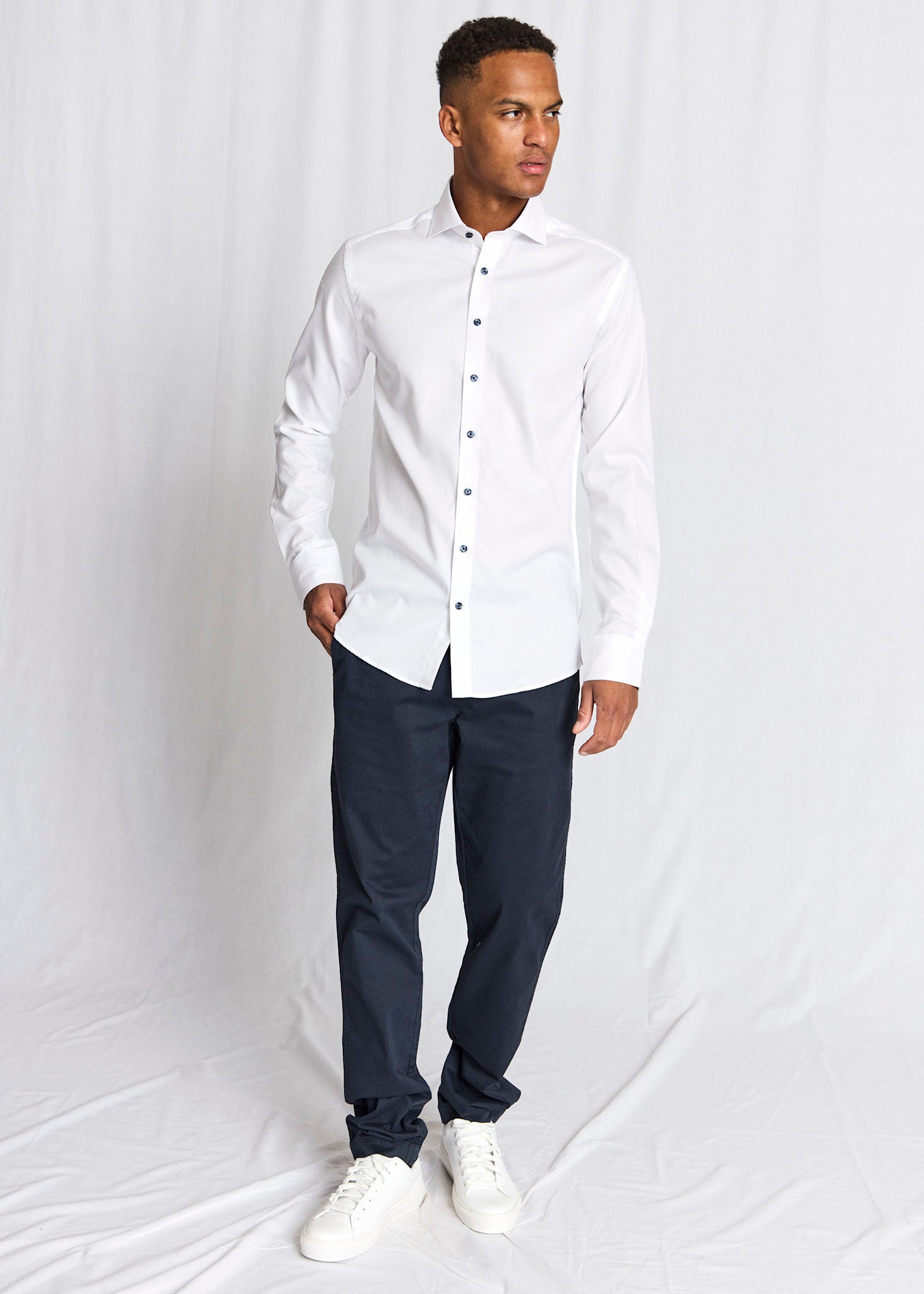 BS Skube Slim Fit Skjorte - White