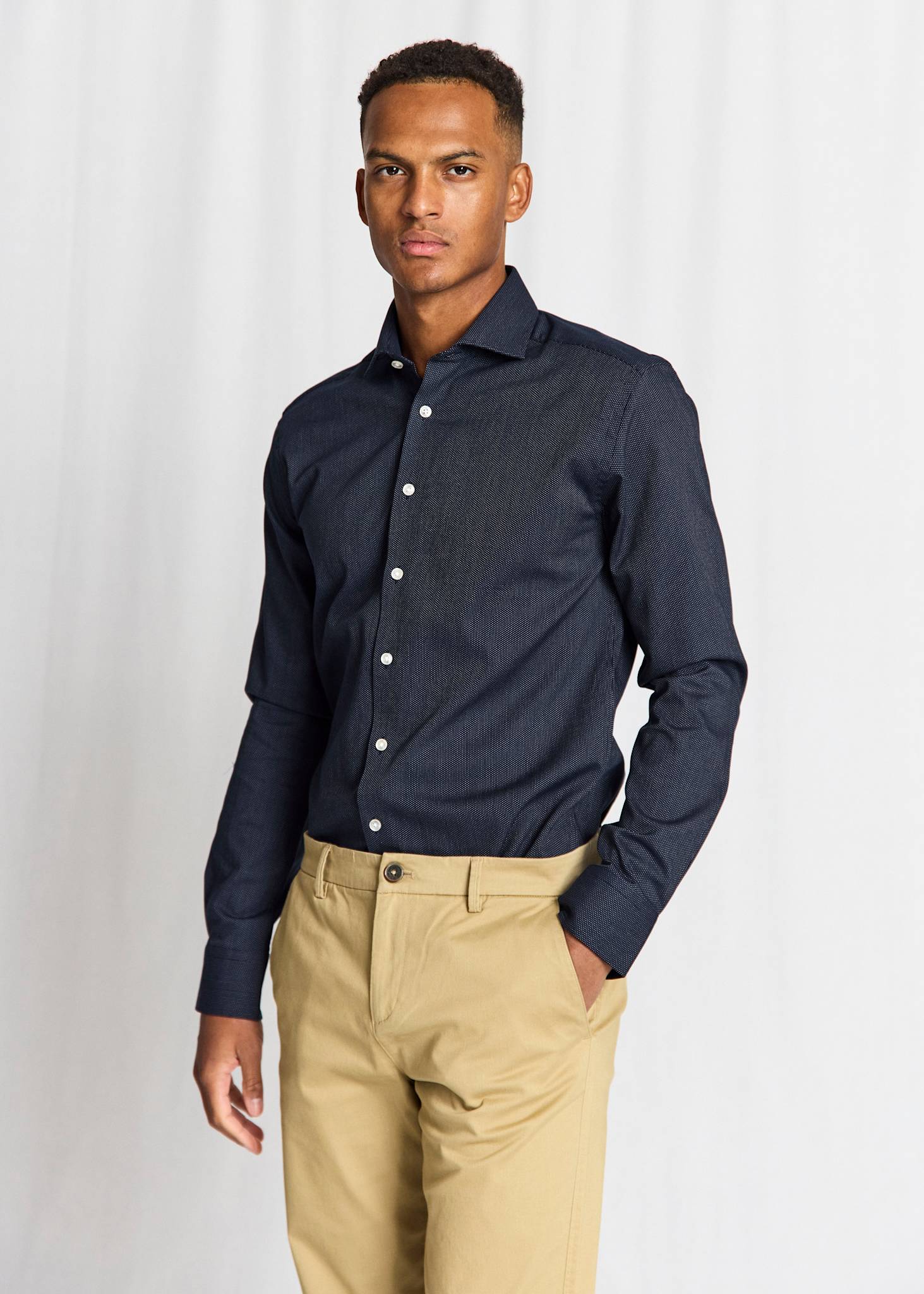 BS Hansen Slim Fit Skjorte - Navy