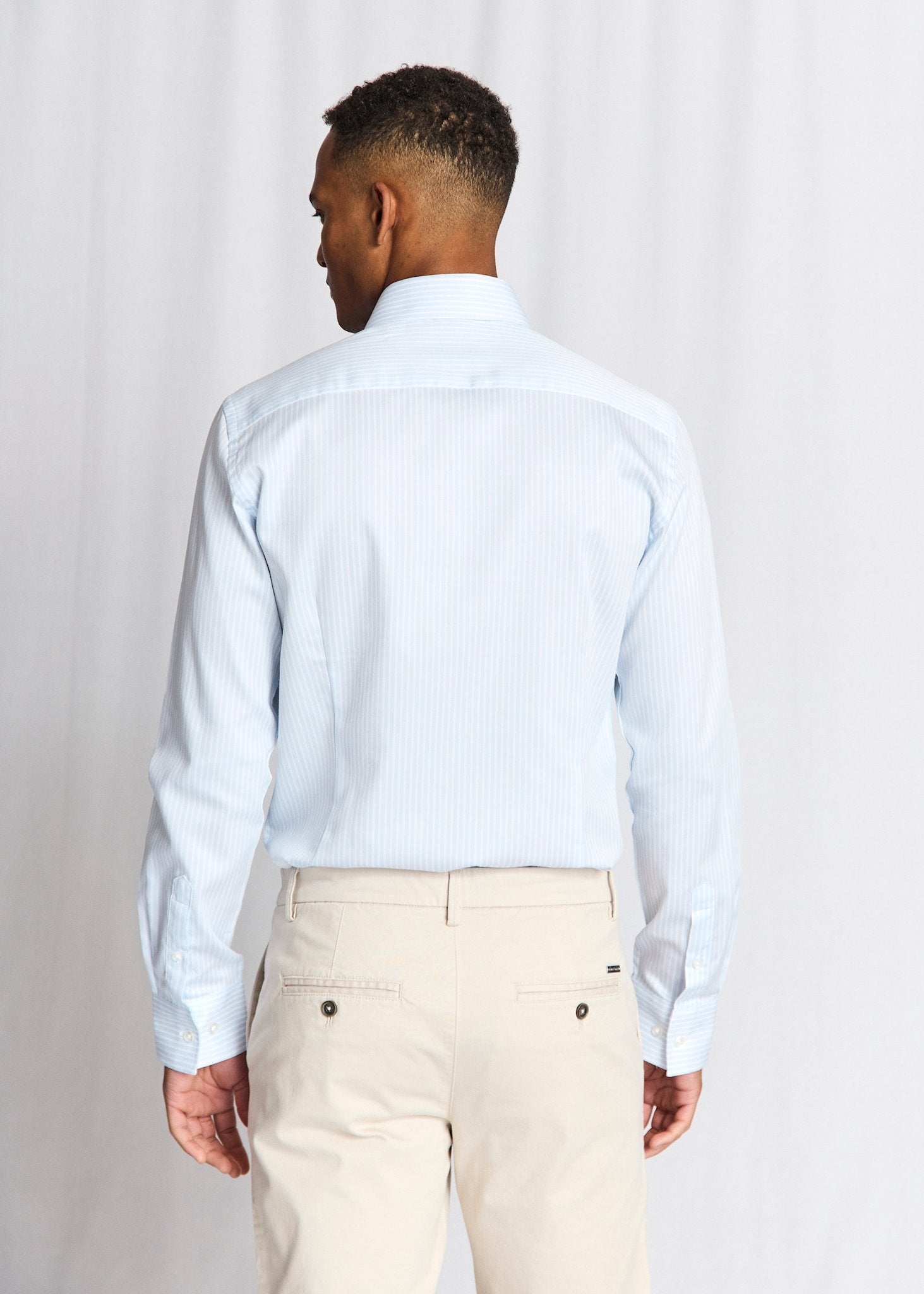 BS Bannour Modern Fit Skjorte - Light Blue/White