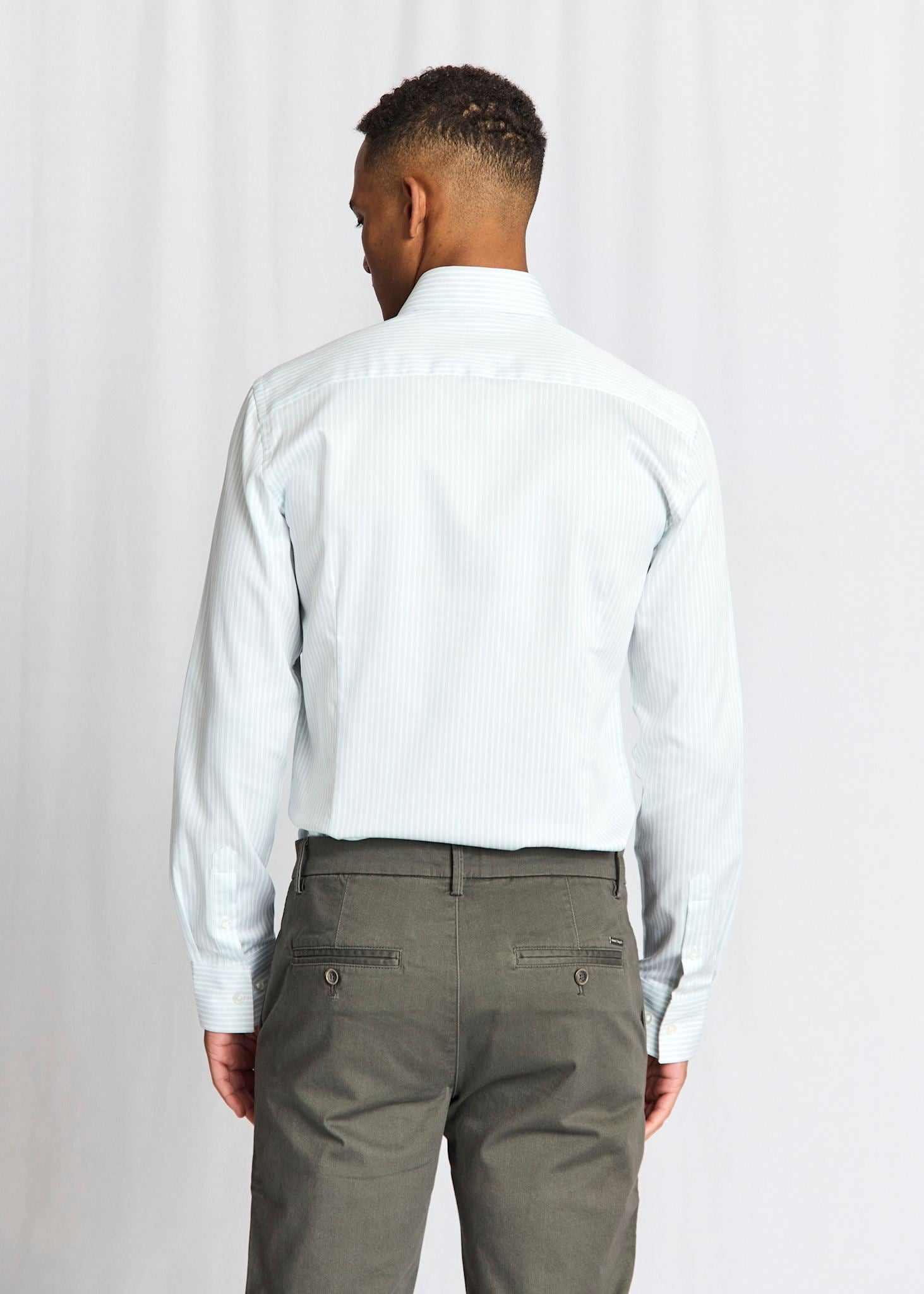 BS Fredric Modern Fit Skjorte - Light Green/White