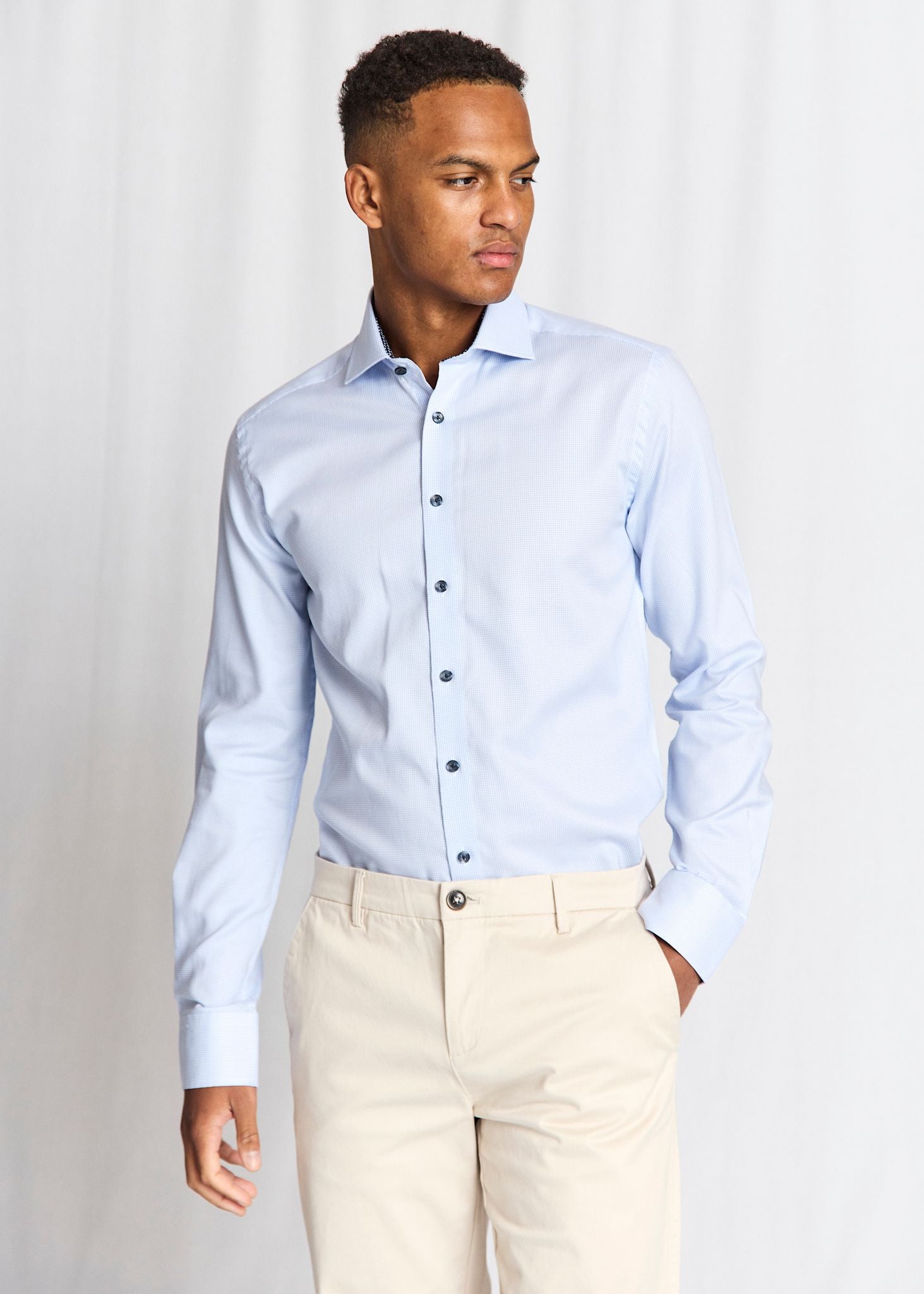 BS Langergren Modern Fit Skjorte - Light Blue