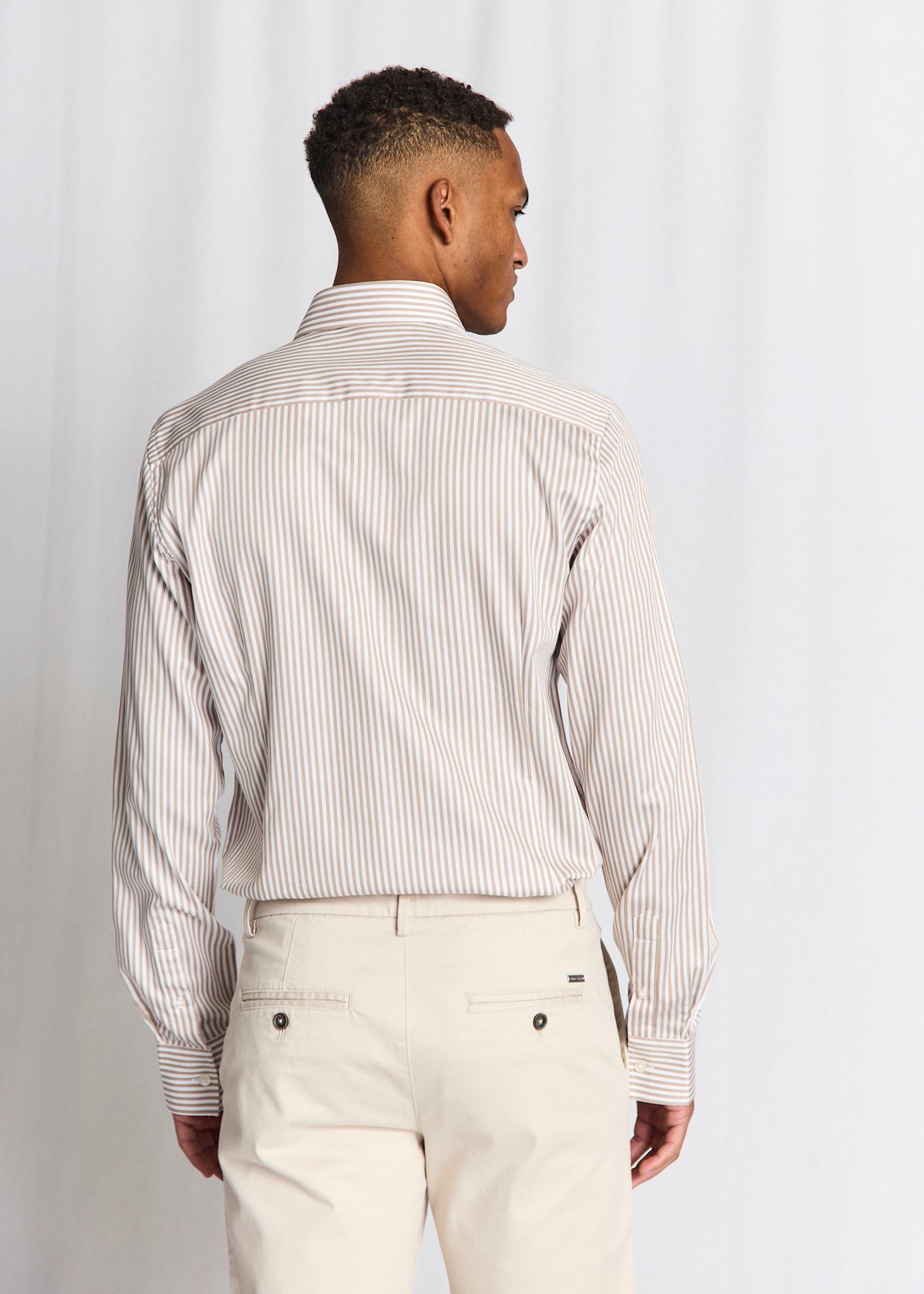 BS Santos Modern Fit Skjorte - Sand/White