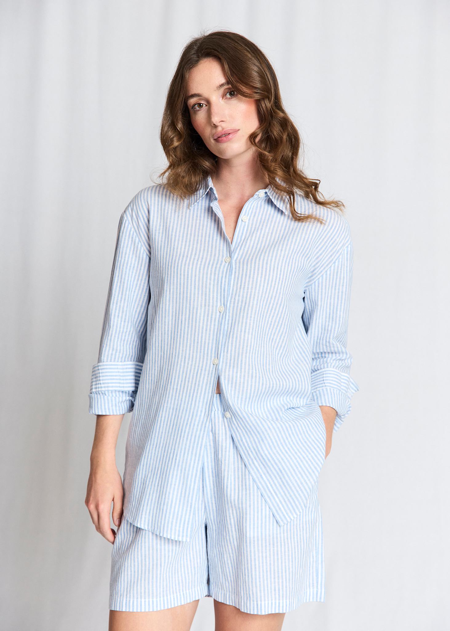 BS Marietta Regular Fit Skjorte - Light Blue/White